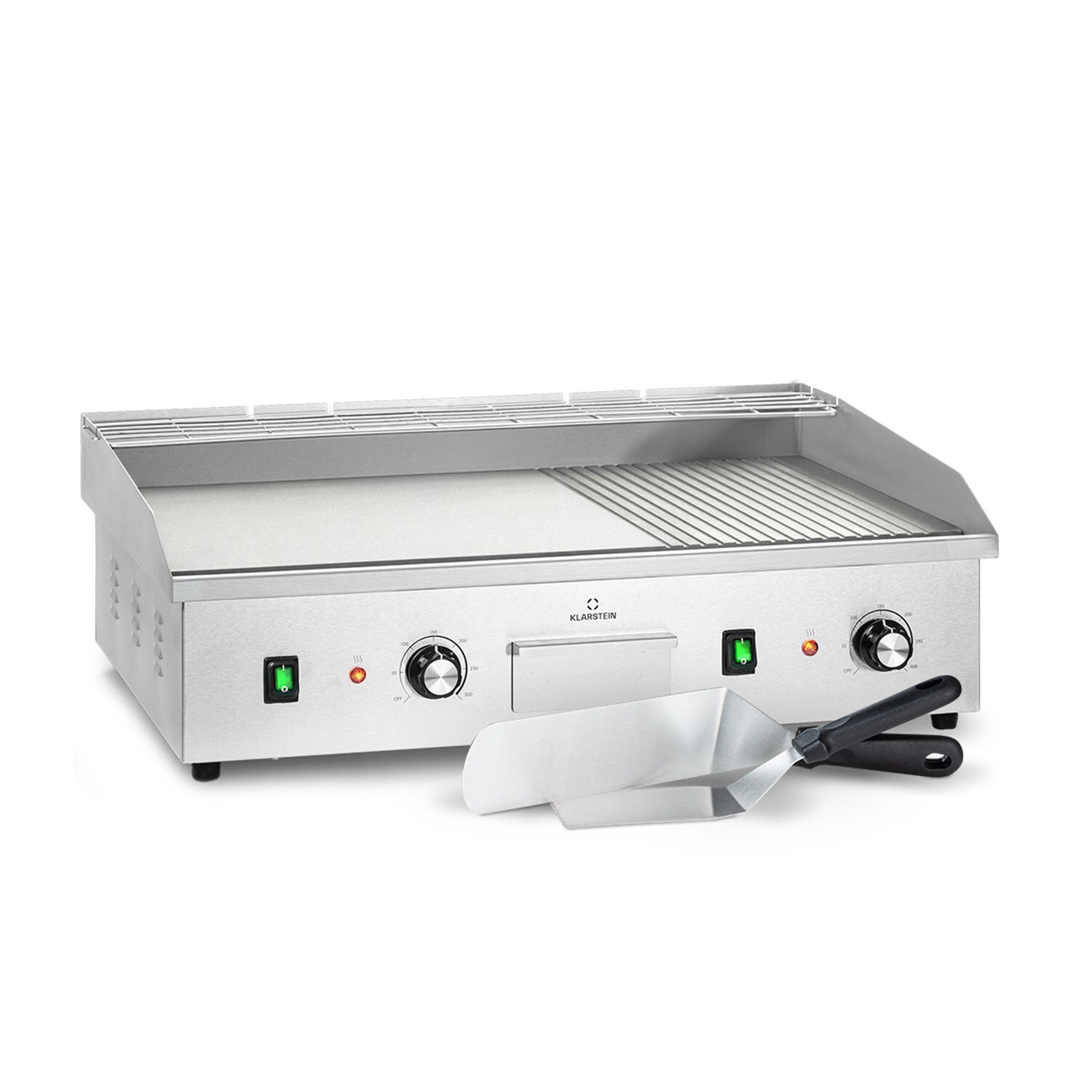 Grillmeile 4400 Elektrogrill Plancha 2x2200W Grillplatte Edelstahl | 04060656500589