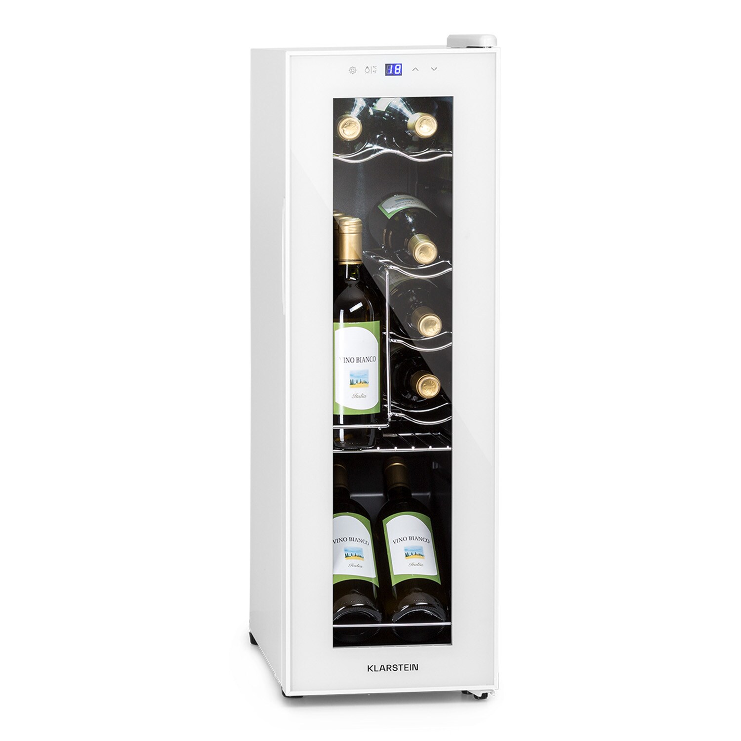 Shiraz 12 Slim Uno Weink&uuml;hlschrank 32l/12Fl.Touch 85 W 5-18 &deg;C LED Wei&szlig; 32 Liter / 12 Flaschen - Bild 1