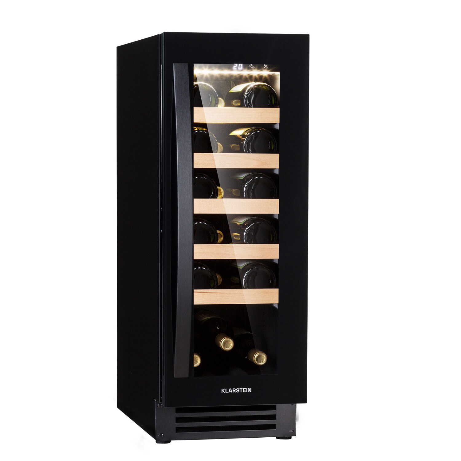 Vinovilla 20 Built-In Weinkühlschrank 50l / 20 Flaschen Glastür Edelstahl Schwarz 50 Liter / 20 Flaschen | 04060656509988