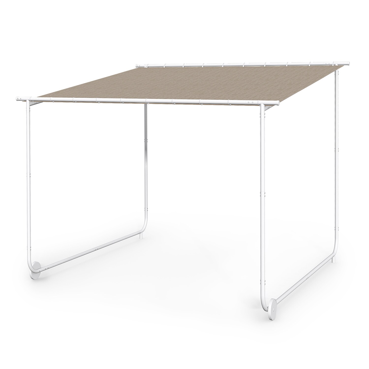 Nantes Pavillon Gazebo Sonnendach 3x3m Polyester Stahlrahmen UV50+ Bodenrollen Taupe - Bild 1