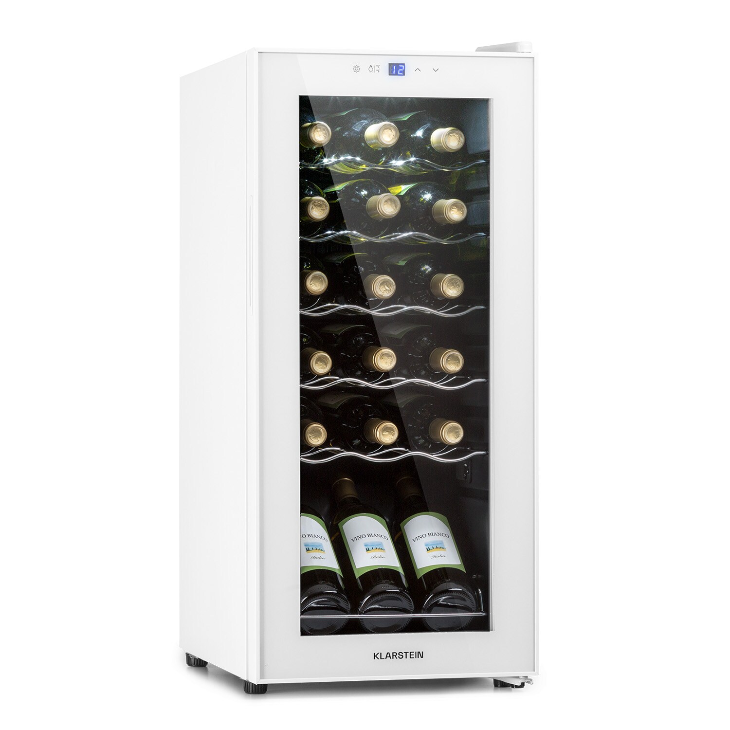 Shiraz 18 Slim Uno Weink&uuml;hlschrank 50l 18Fl Touch-Bedienfeld 5-18&deg;C Wei&szlig; 50 Liter / 18 Flaschen - Bild 1