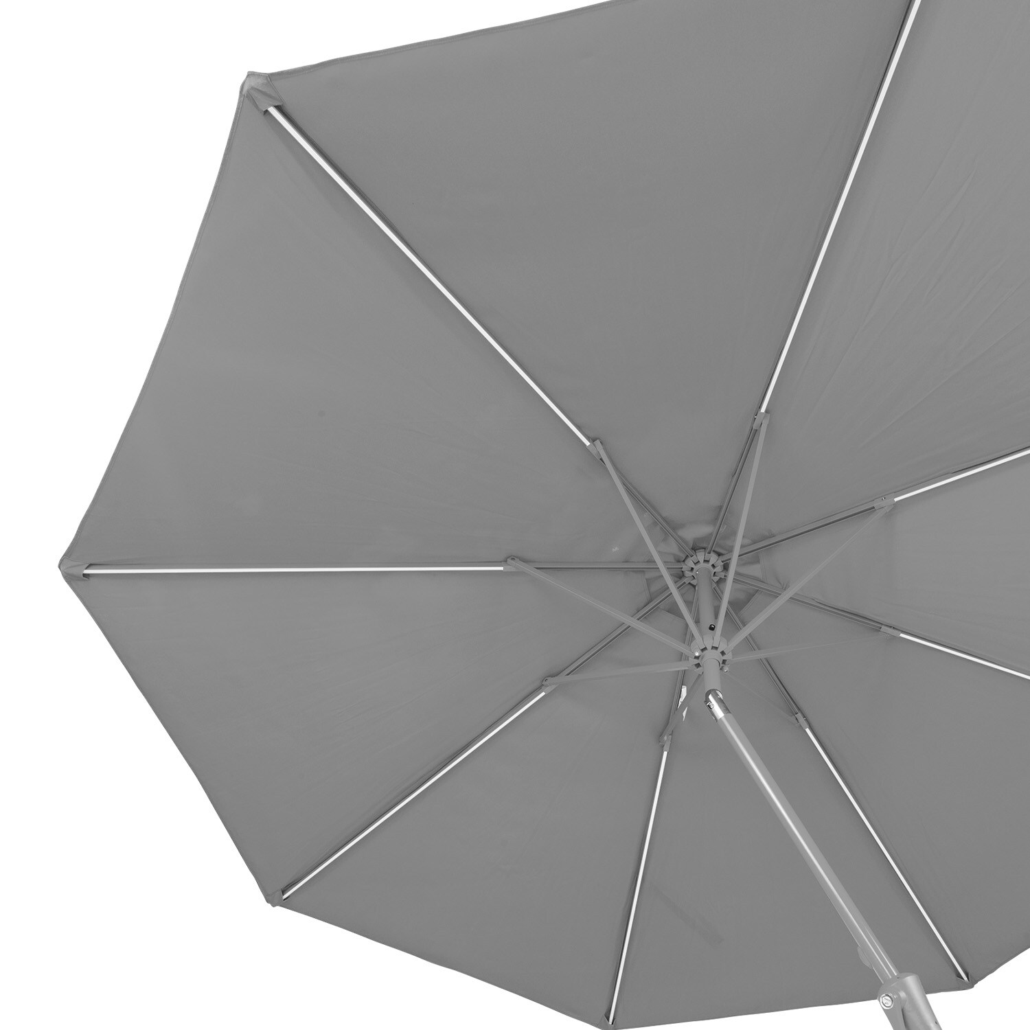 Blumfeldt Calais Sonnenschirm LED Aluminium-Rahmen Polyester-Bespannung UV 50 Grau