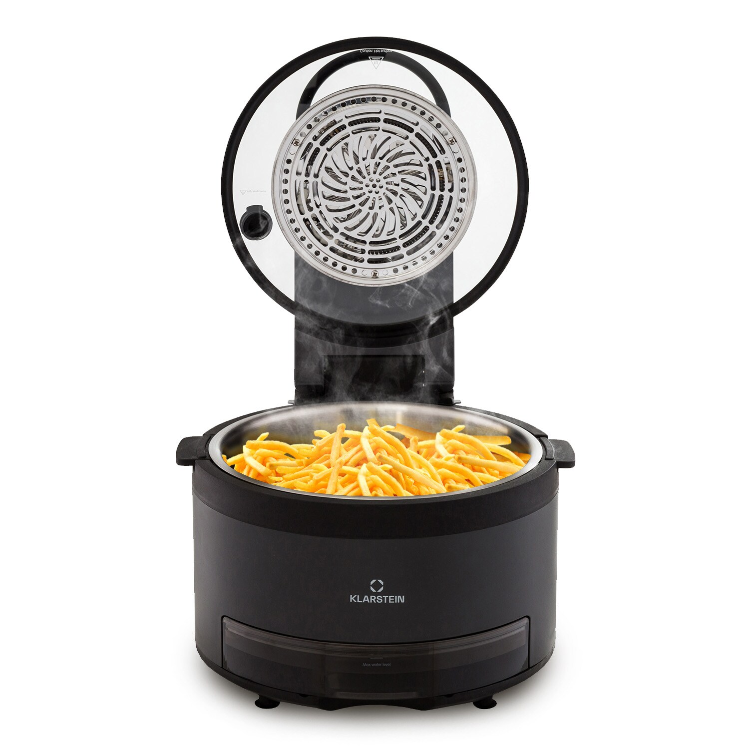 Vendure Heißluftfritteuse mit Dampffunktion 1250W 5 Liter 6 Programme Schwarz | 04060656503214