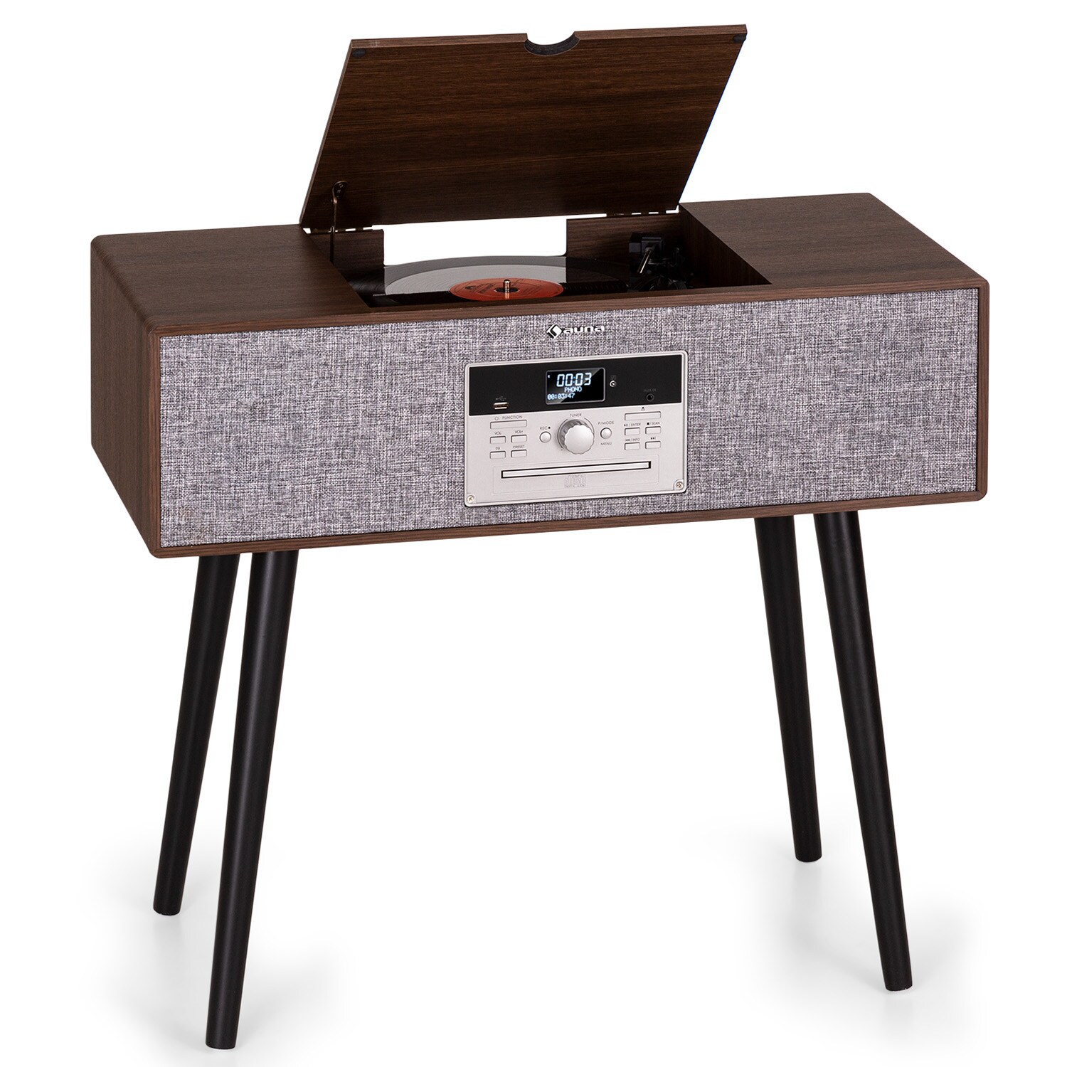 Julie Ann Stereoanlage CD BT USB DAB+/UKW AUX-In Braun - Bild 1