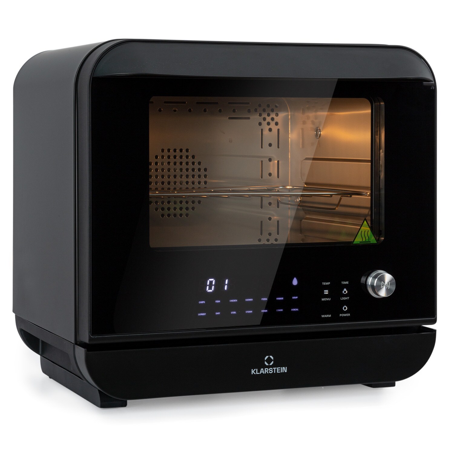 Vita Pro Heißluftfritteuse Dampfgaren 2450 W 18 Ltr  Wassertank Schwarz