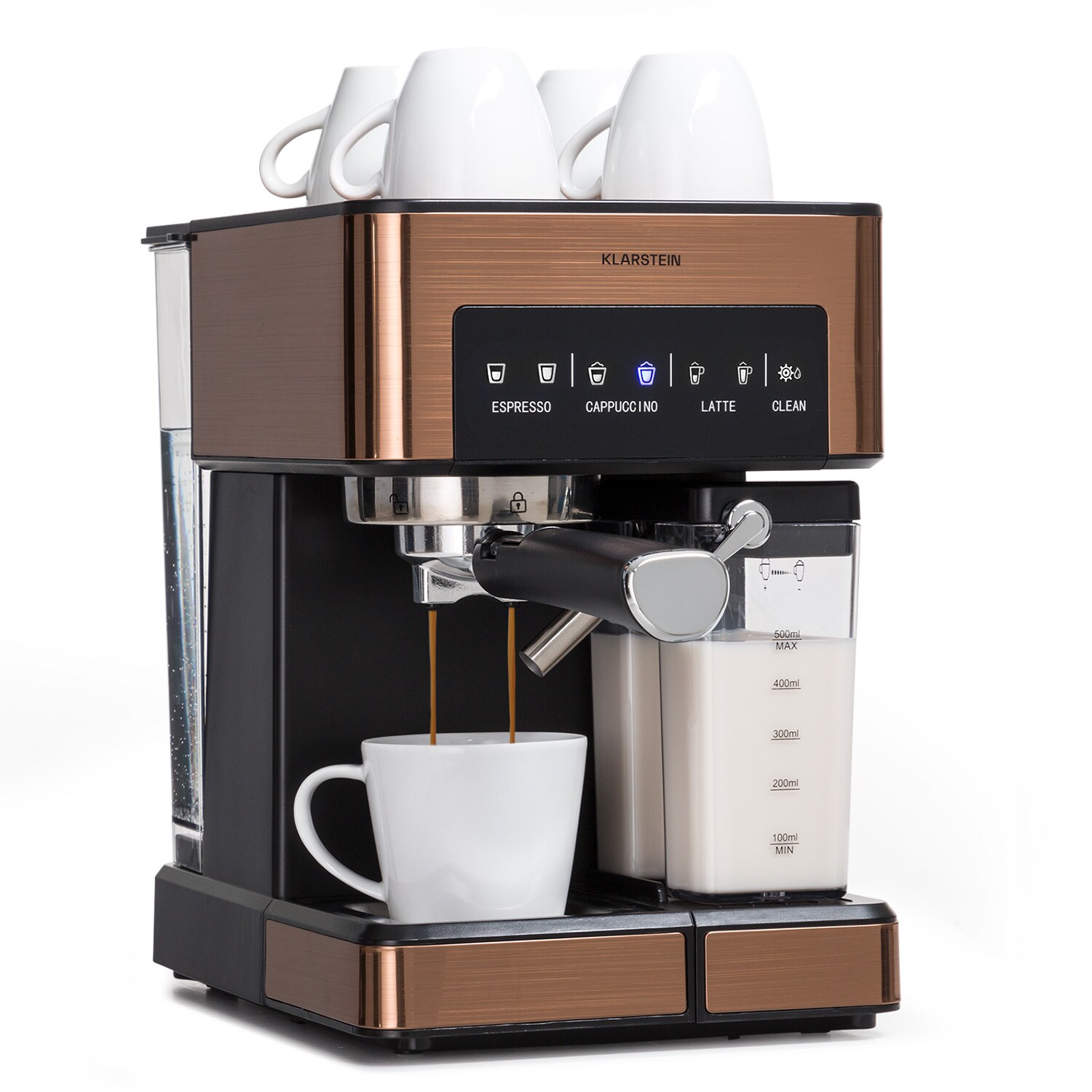 Arabica Comfort Siebträgermaschine 1350W 20 Bar  Touch-Bedienfeld