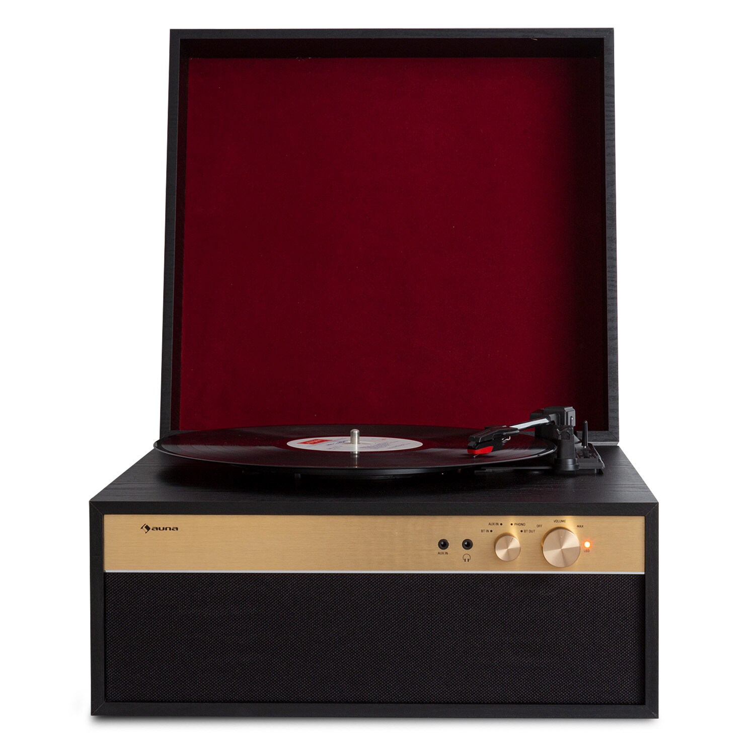 Berklee TT Case Plattenspieler Riemenantrieb 33,3 45 & 78 U/min Stereo Schwarz - Bild 1