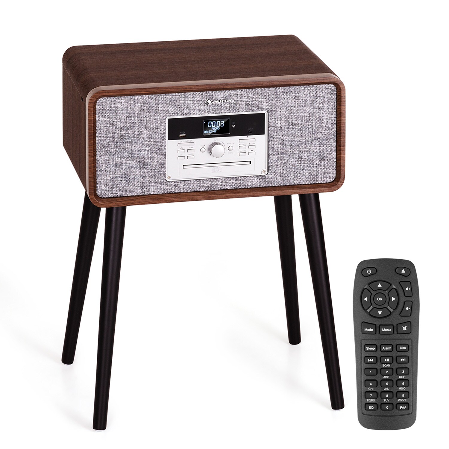 Mary Ann Plattenspieler 33 ? / 45 / 78 U/min CD DAB+ UKW BT USB Braun