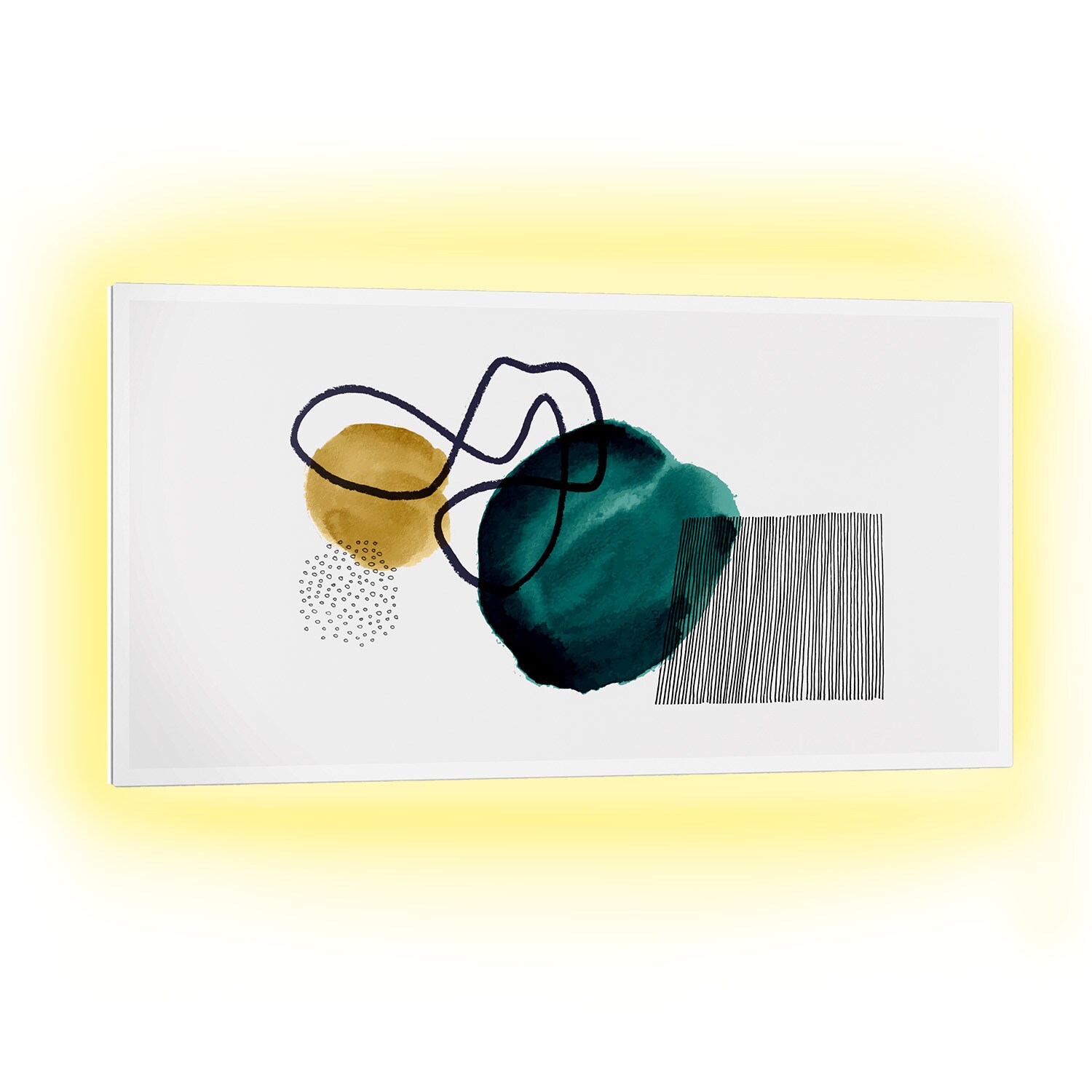 Mojave 1000 smart 2-in-1 Heizger&auml;t Infrarot Konvektor 120x60cm 1000W RGB-Licht Abstrakt - Bild 1