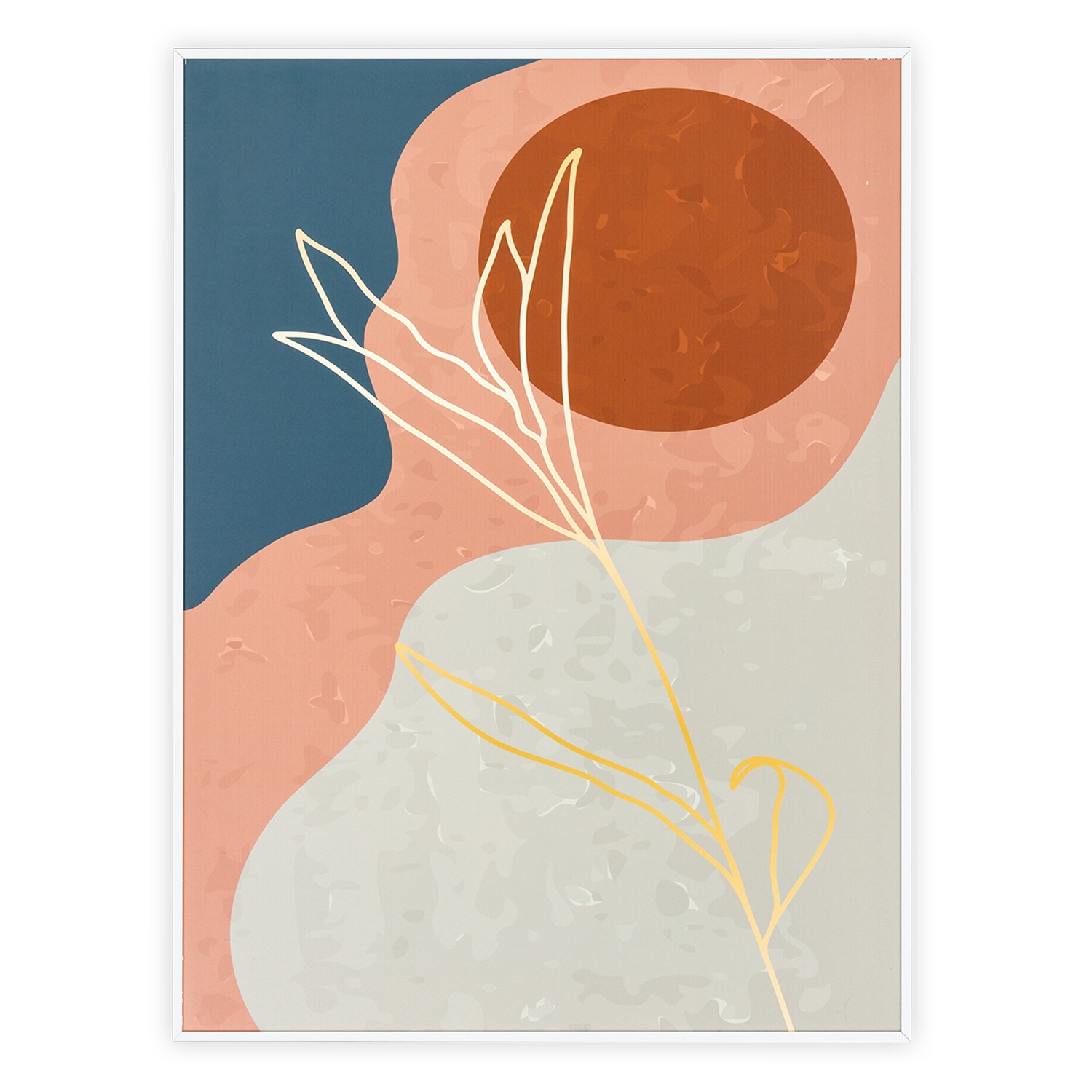 Wonderwall Air Art Smart Infrarotheizung 60x80cm 500W Wandinstallation App-Steuerung Goldene Linien - Bild 1