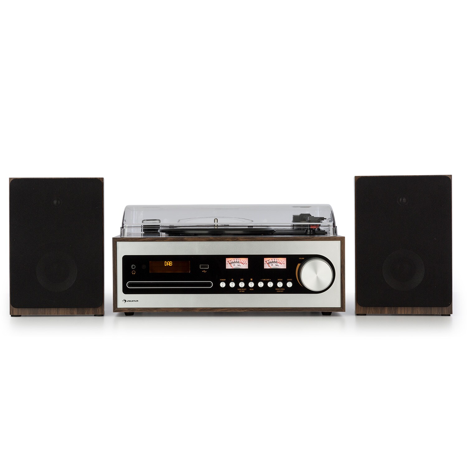 Oxford SE Mini-Stereoanlage DAB+/FM BT-Funktion Vinyl CD AUX-In Silber - Bild 1