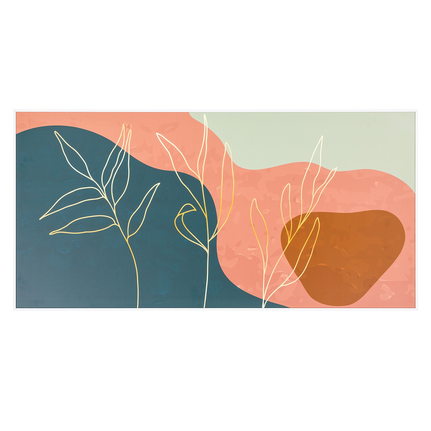 Wonderwall Air Art Smart Infrarotheizung 60×120 cm 700W Wandinstallation App-Steuerung Goldene Linien | 04060656515613