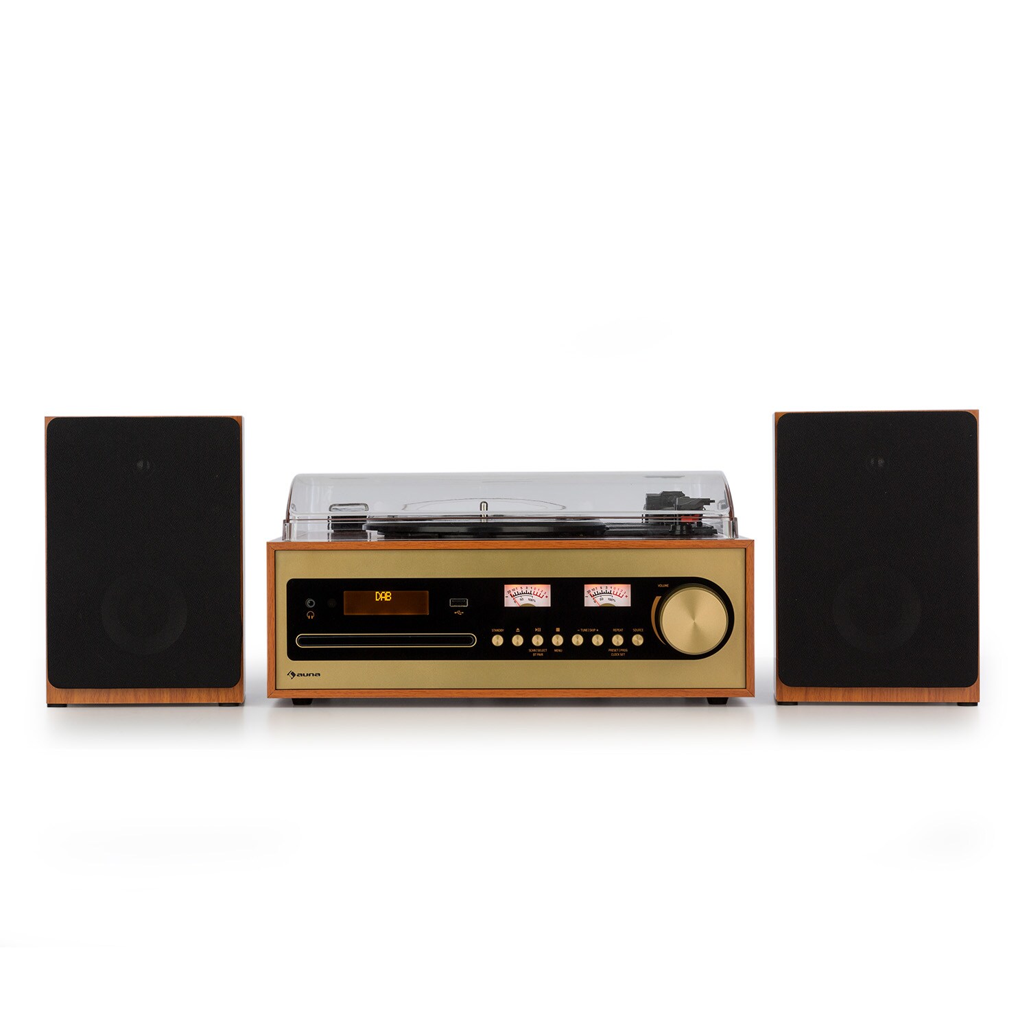 Oxford SE Mini-Stereoanlage DAB+/FM BT-Funktion Vinyl CD AUX-In Champagner - Bild 1