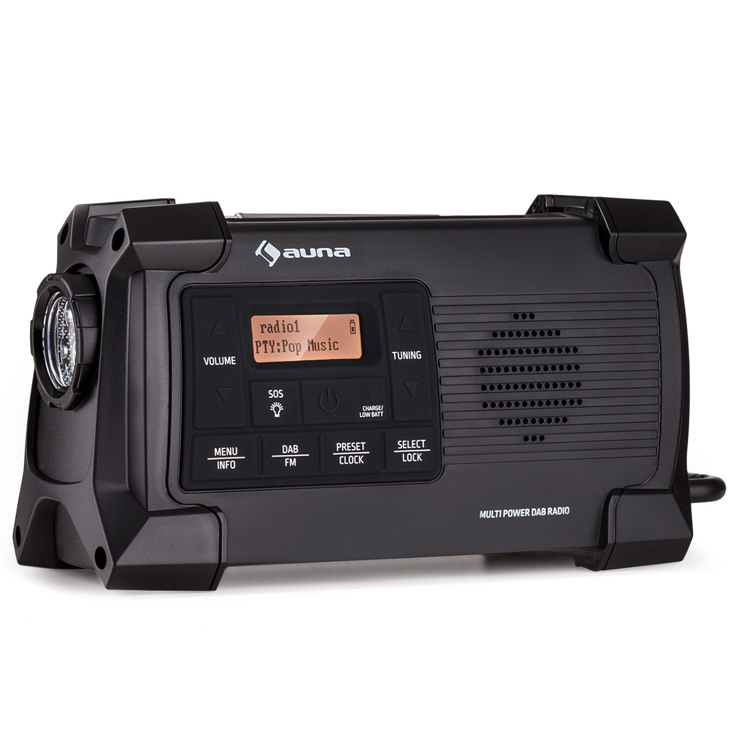 Patagonia DAB+ Outdoor-Radio DAB / DAB+ / FM Kurbelaufladung USB   SOS-Alarm wasserdicht Schwarz - Bild 1