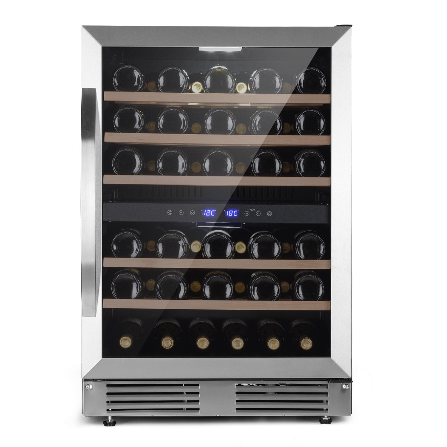 Vinovilla 50 Duo Zweizonen-Weink&uuml;hlschrank 53l 17 Fl. 3-Farben Glast&uuml;r Edelstahl 2 K&uuml;hlzonen - Bild 1