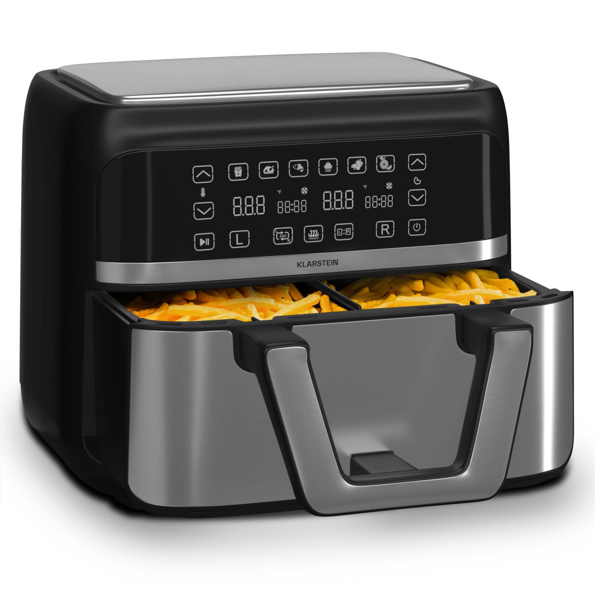 VitaFry Duo Elegance Hei&szlig;luftfritteuse 9 Liter 2 Garzonen 6 Programme 9 Liter - Bild 1