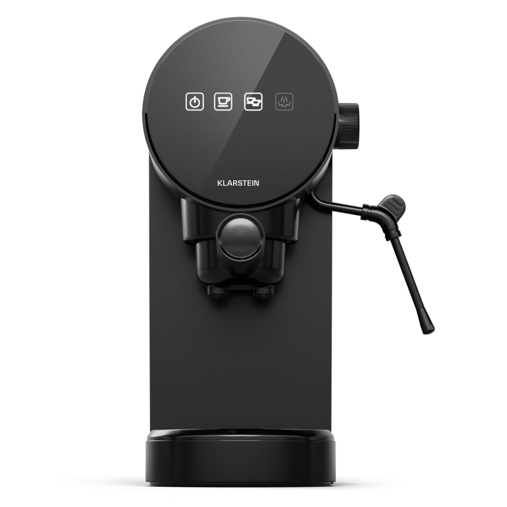 Furore Espressomaschine Edelstahl kompakt 20 bar Digitaldisplay 2 Tassen Schwarz