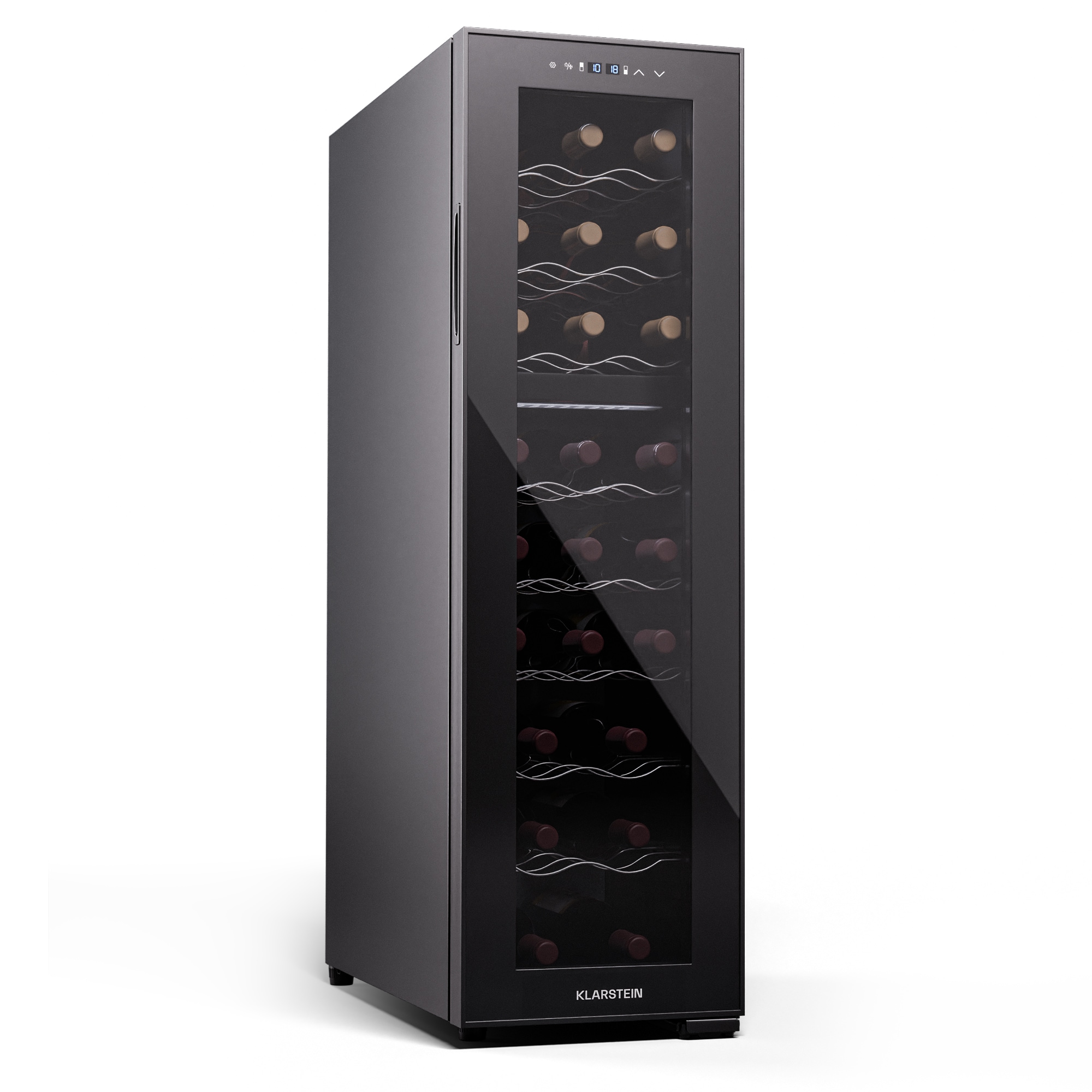 Shiraz 24 Duo Weinkühlschrank 2 Zonen 75L/24 Flaschen 5-18 °C Touch Schwarz 24 Flaschen 2 Kühlzonen