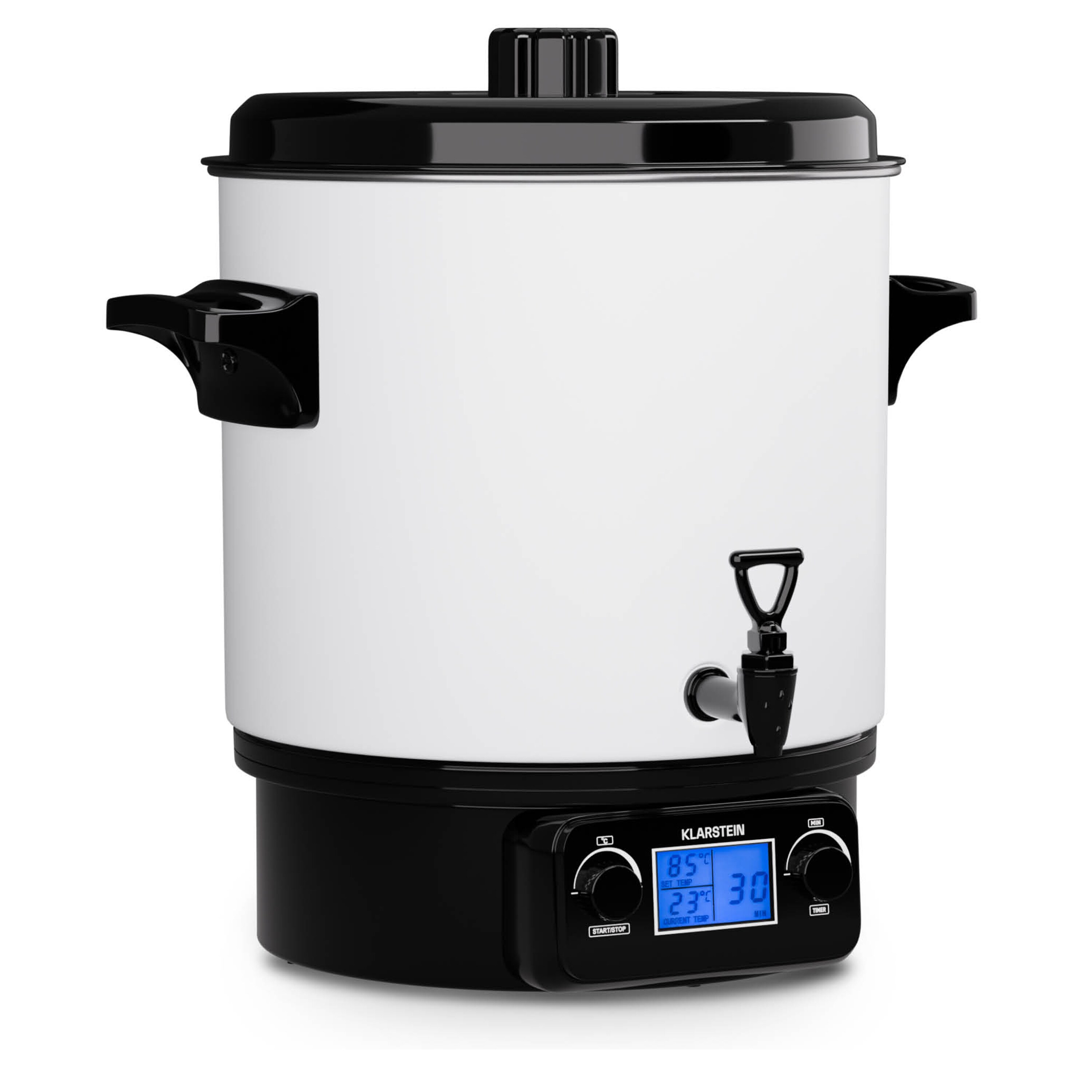 Biggie Digital Einkochtopf Getr&auml;nkespender elektrisch 27L 1800W Edelstahl Wei&szlig; 27 Liter - Bild 1