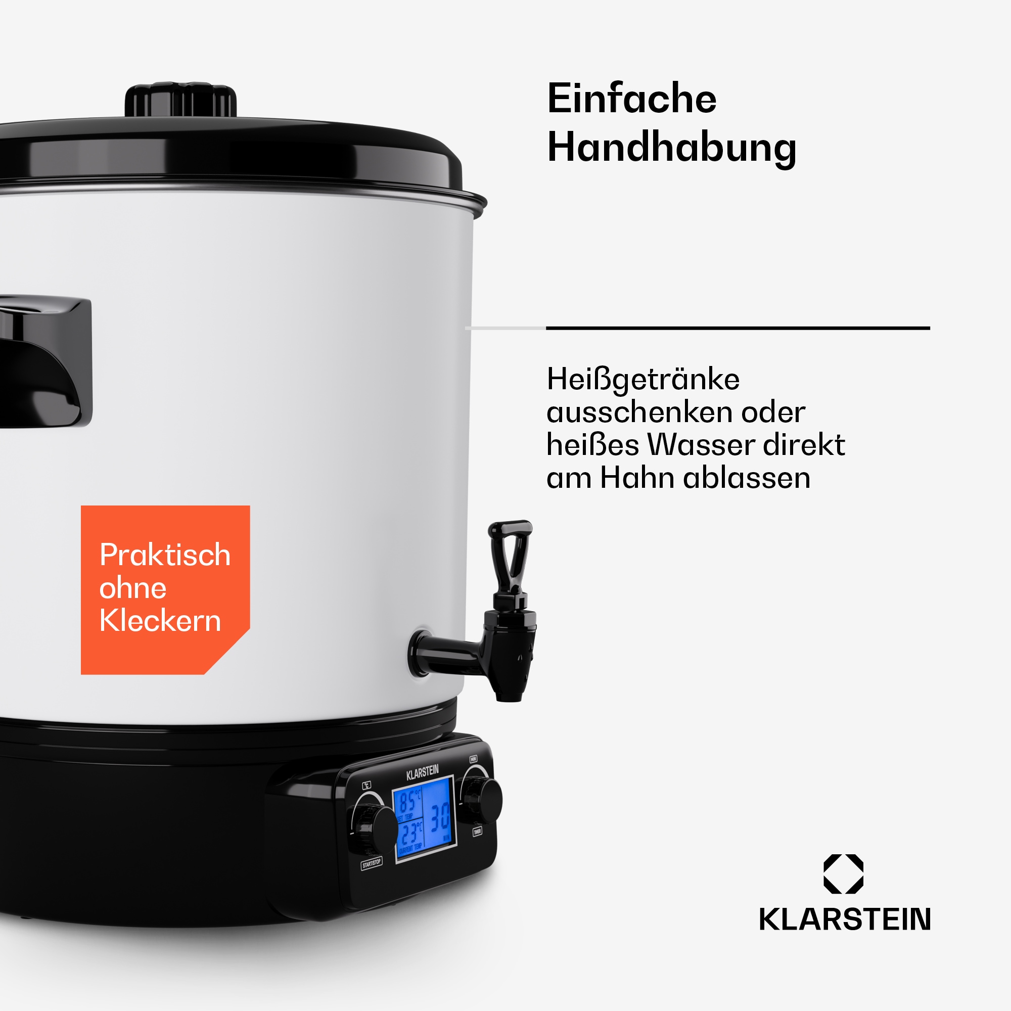 Biggie Digital Einkochtopf Getränkespender elektrisch 27L 1800W Edelstahl Weiß 27 Liter online kaufen bei Netto