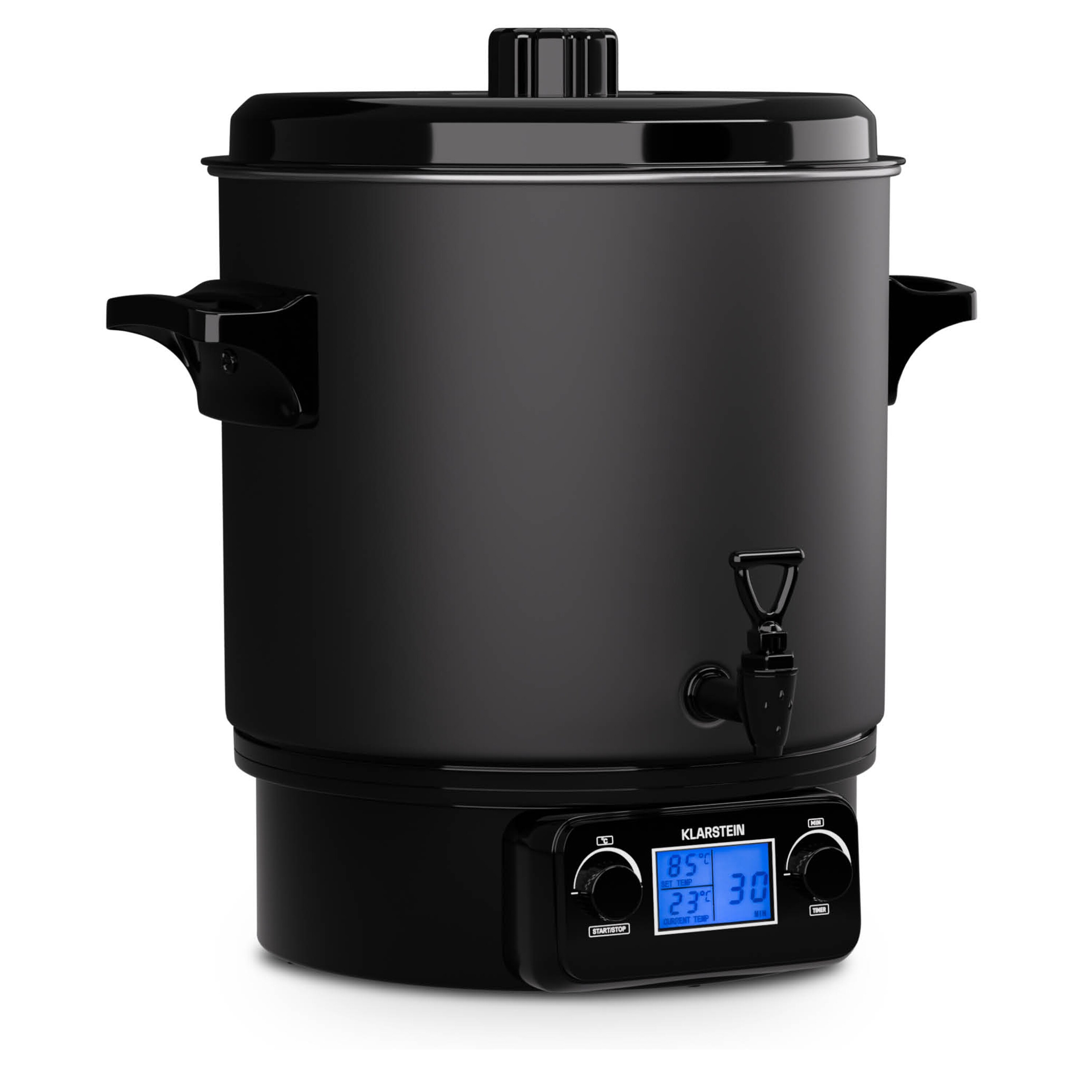 Biggie Digital Einkochtopf Getr&auml;nkespender elektrisch 27L 2000W Edelstahl Matt-Schwarz 27 Liter - Bild 1