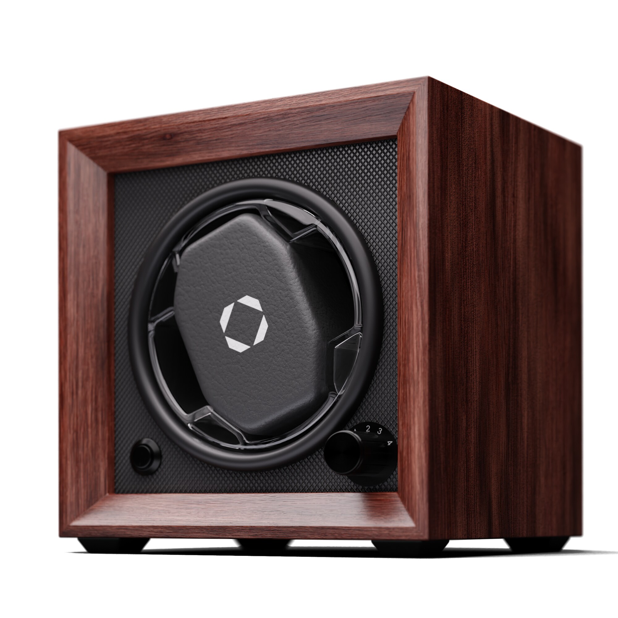 Brienz 1 Uhrenbeweger, 1 Uhr, 4 Modi, Holz-Optik, blaue   Innenbeleuchtung Walnuss - Bild 1