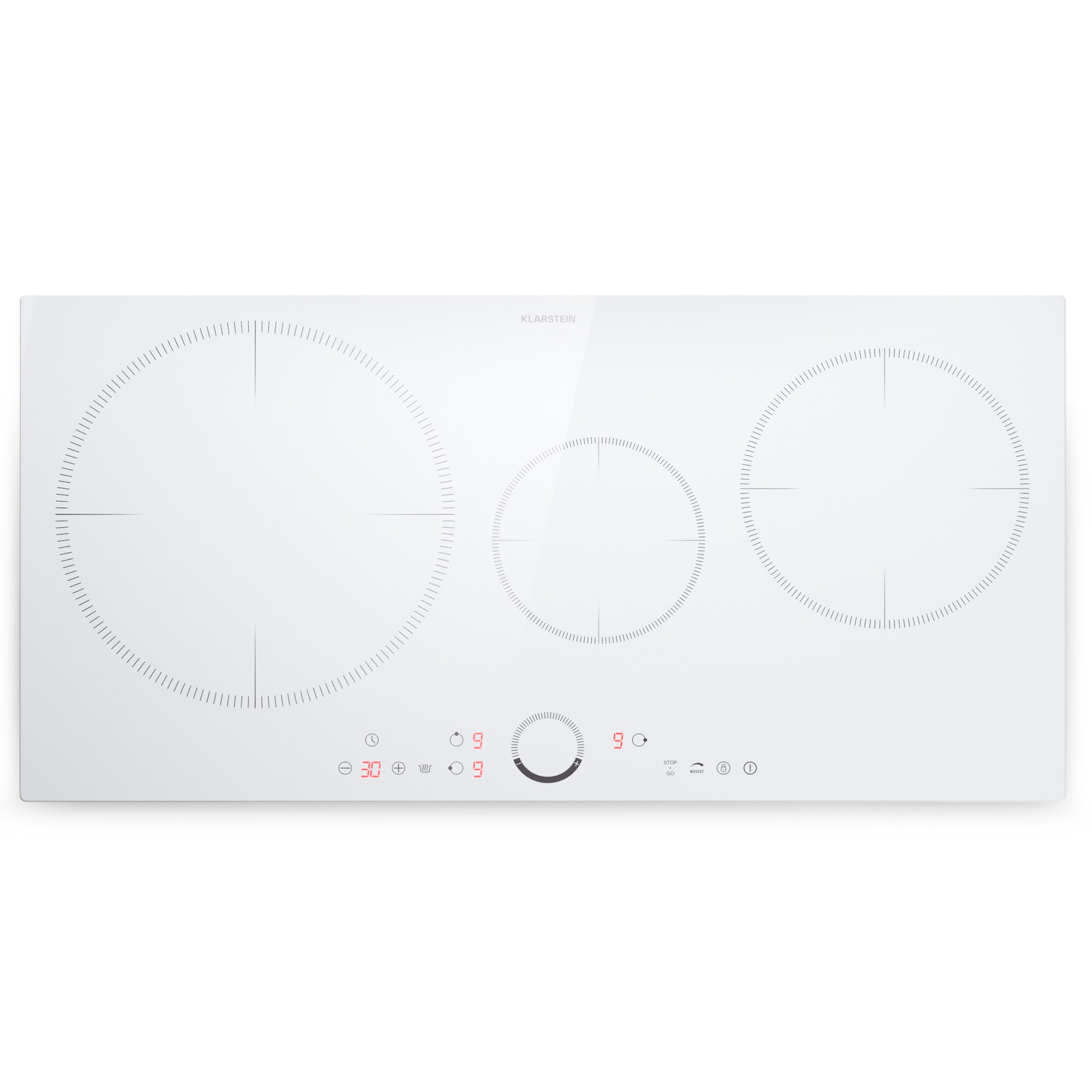 Delicatessa 80 Einbaukochfeld Induktion 3 Zonen 6000W Paella-Zone Glaskeramik Wei&szlig; - Bild 1