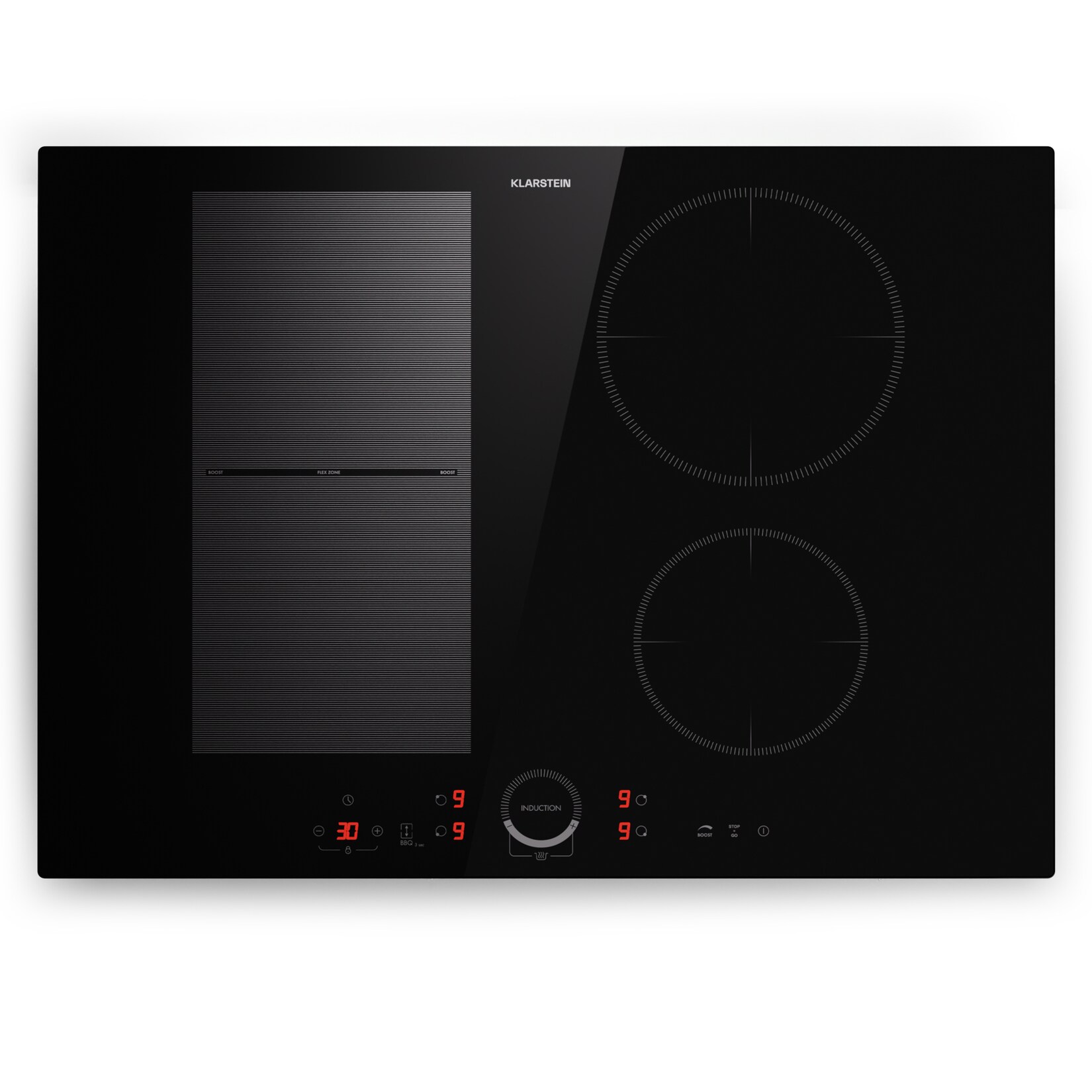 Delicatessa 70 Hybrid Einbaukochfeld Induktion 4 Zonen 7000W Glaskeramik Schwarz