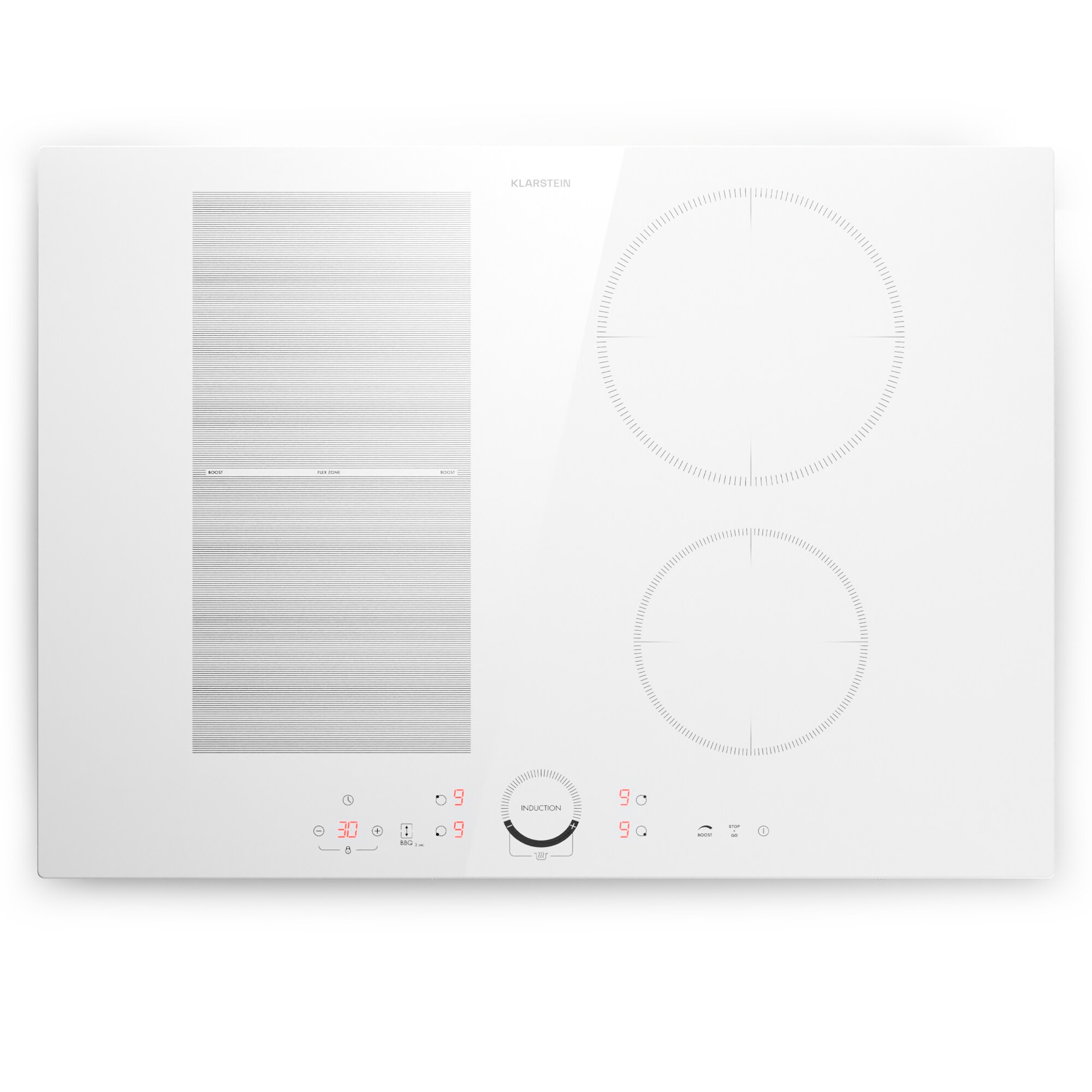 Delicatessa 70 Hybrid Einbaukochfeld Induktion 4 Zonen 7000W Glaskeramik Wei&szlig; - Bild 1