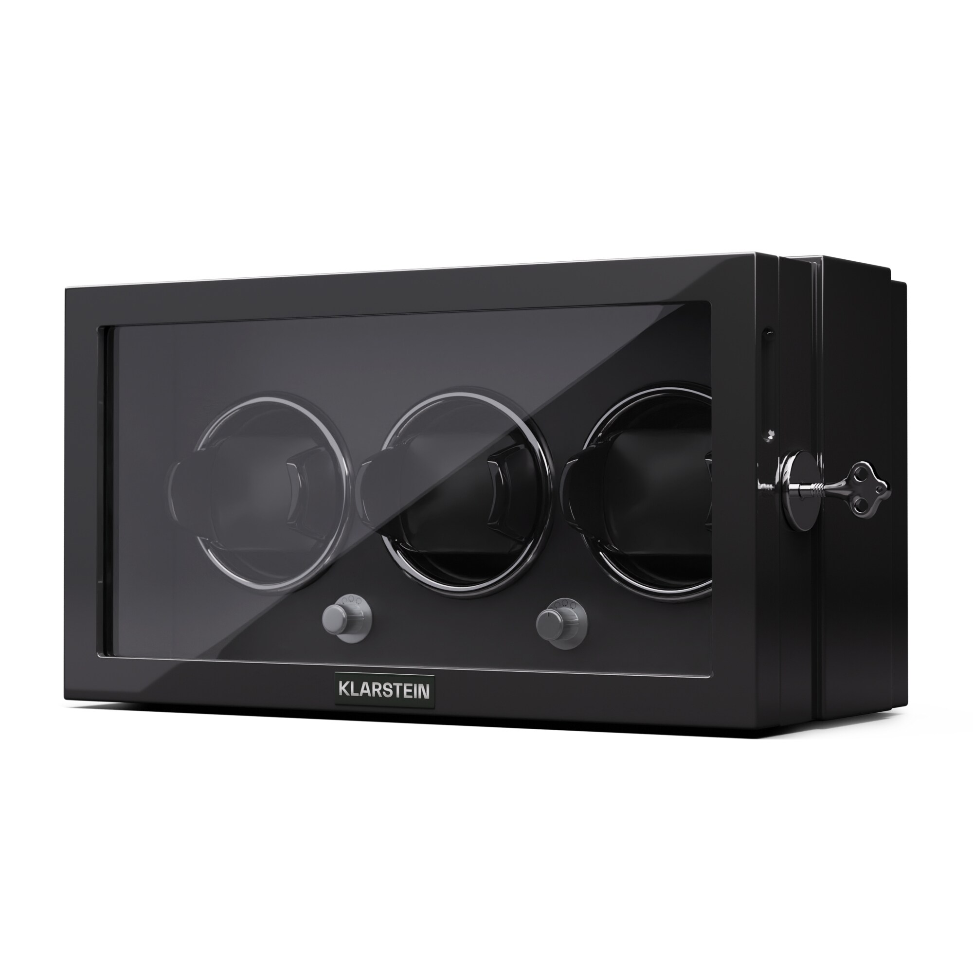 Sarthe 3 Uhrenbeweger 3 Uhren 4 Rotationsmodi LED Beleuchtung Schloss Schwarz - Bild 1