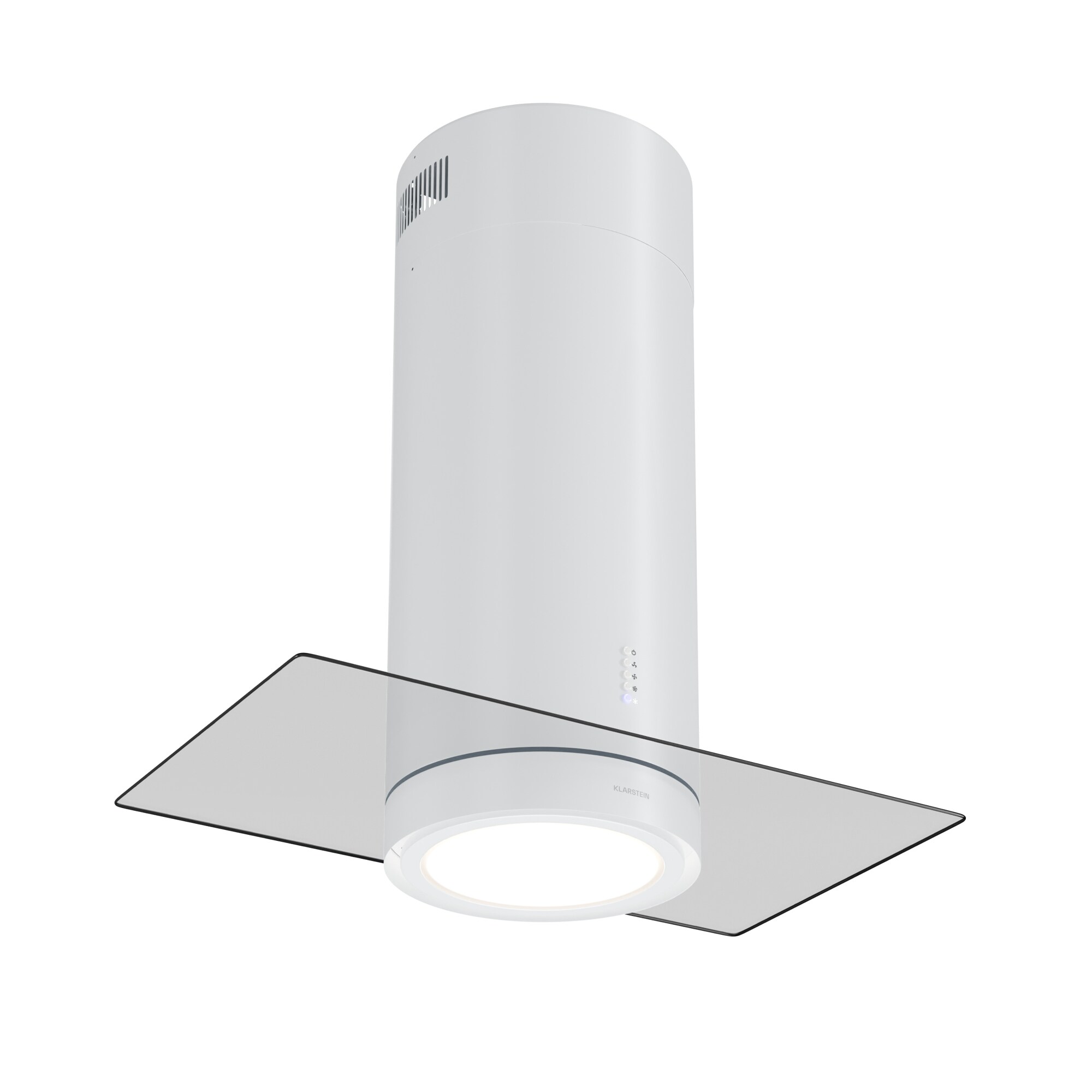 Beretta Premium Inselabzugshaube App Ab-/Umluft 544m&sup3;/h LED Aktivkohlefilter Wei&szlig; - Bild 1