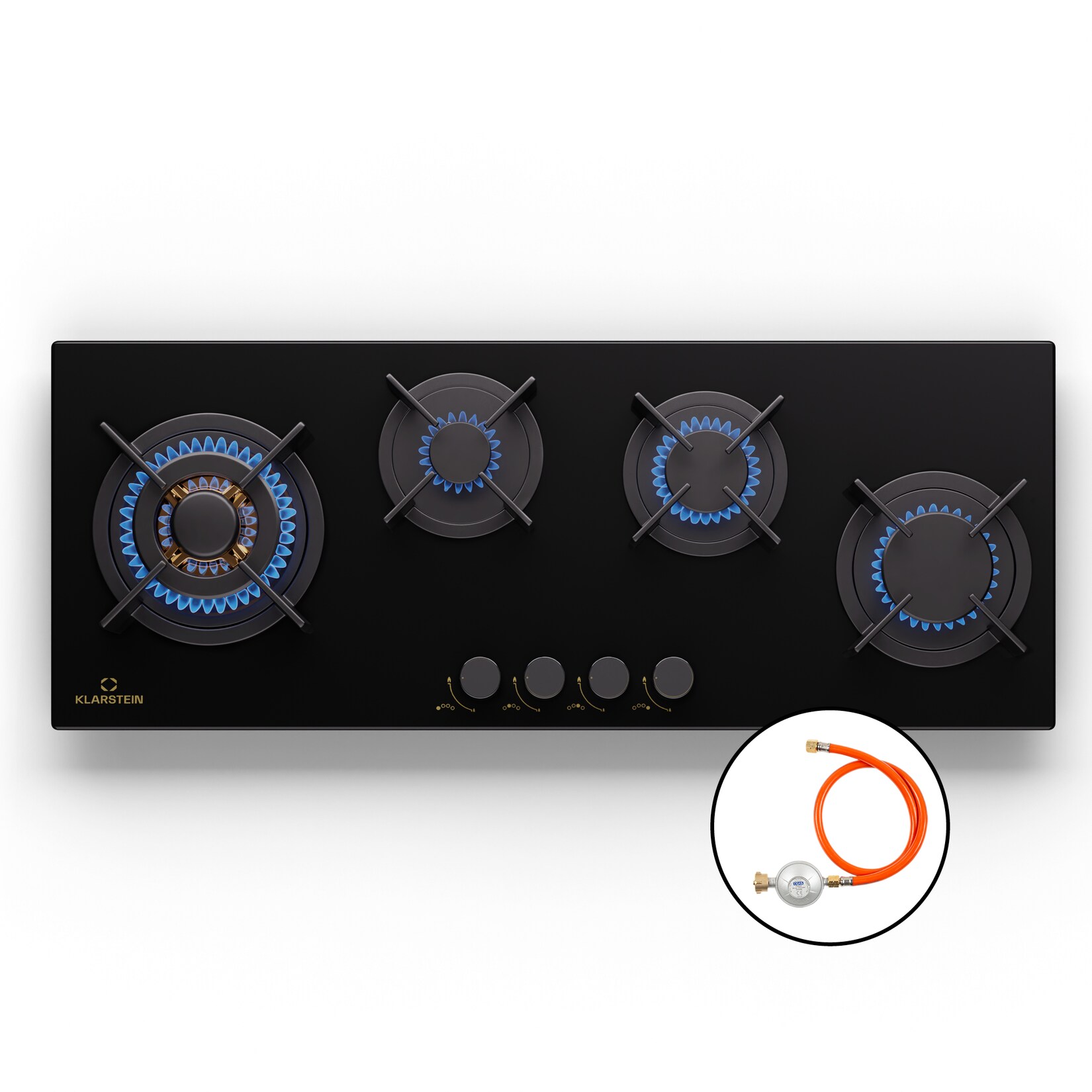 Goldflame 4 Gaskochfeld Slim 4-flammig autark Erdgas/Propangas Edelstahl | 04060656524660