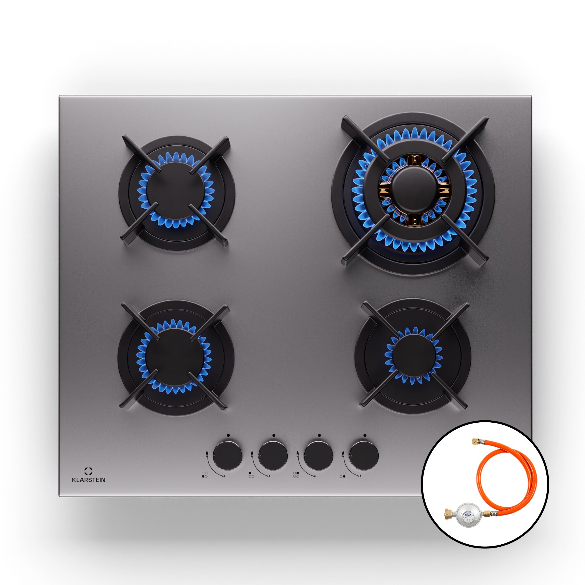 Goldflame 4 Gaskochfeld 4-flammig autark Erdgas/Propangas Edelstahl - Bild 1