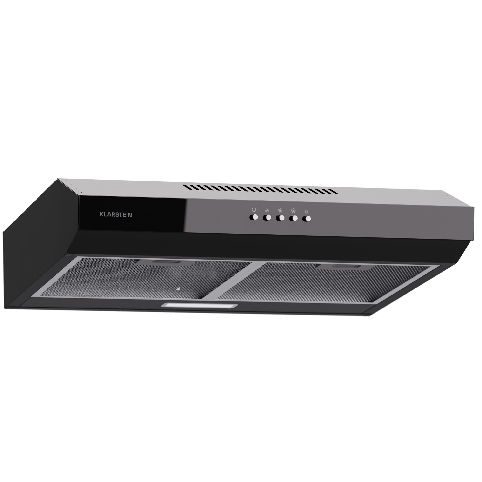 Contempo 60 Unterbau-Dunstabzugshaube 60cm 200m³/h LED Edelstahl Acryl Schwarz