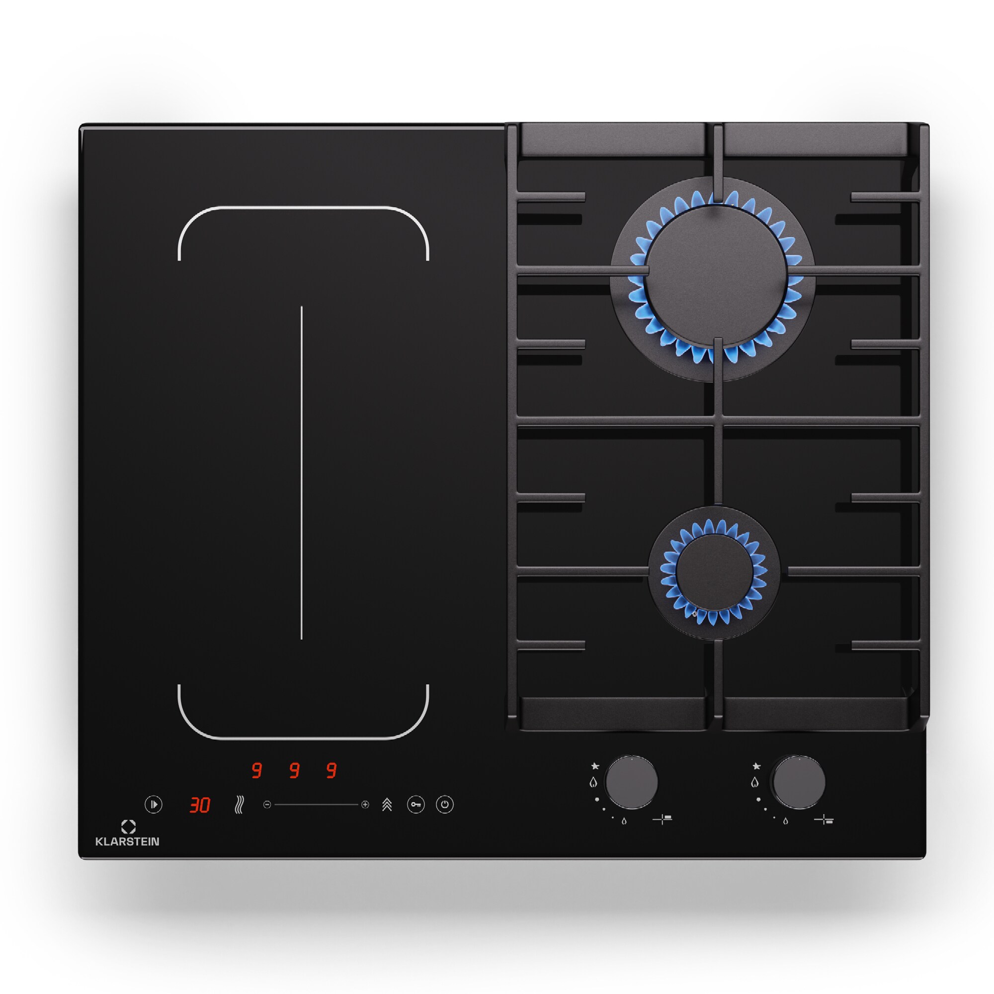 MultiChef 4 Induktions- und Gaskochfeld 4 Kochzonen 2 Gasbrenner 2 Induktionsfelder FlexZone Schwarz - Bild 1