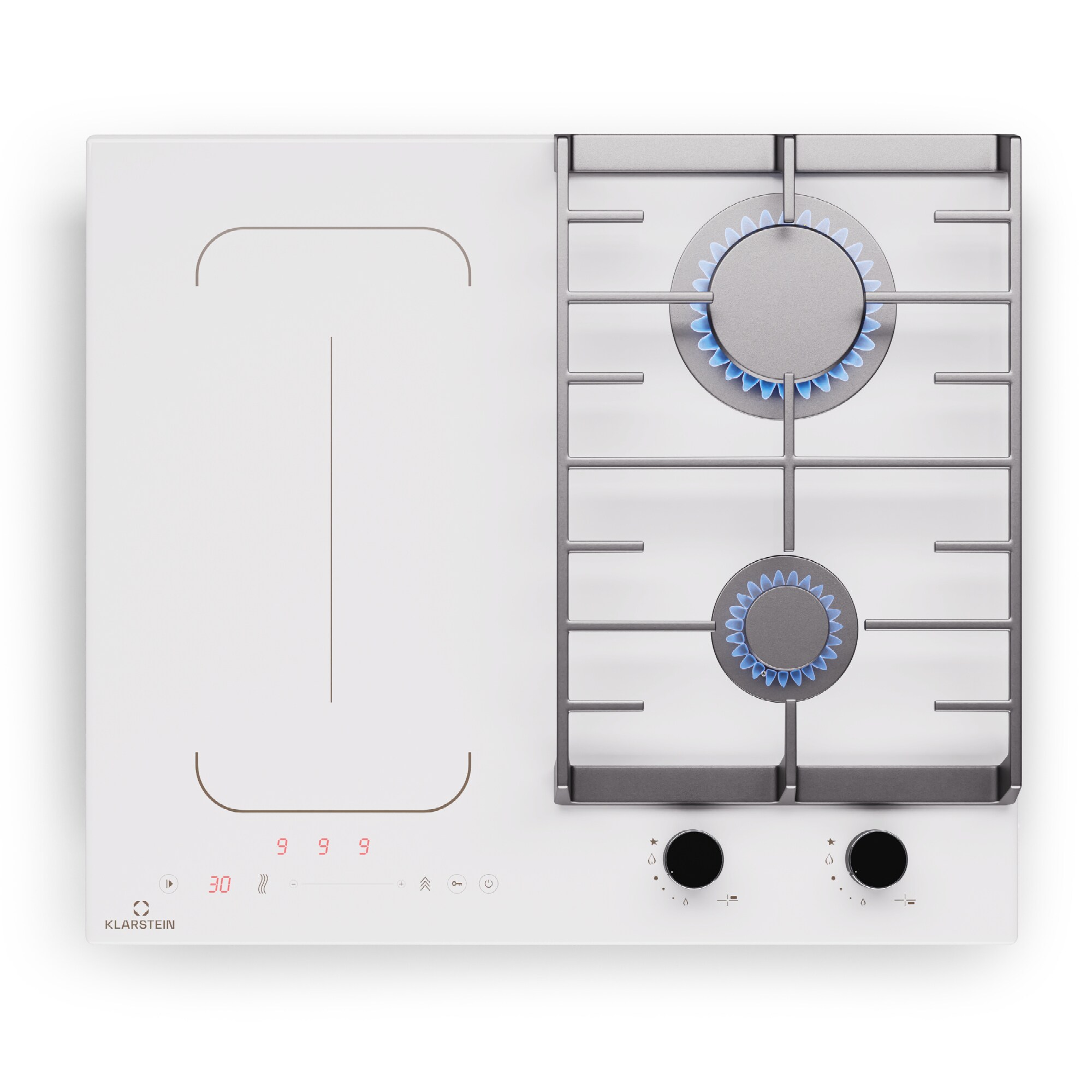 MultiChef 4 Induktions- und Gaskochfeld 4 Kochzonen 2 Gasbrenner 2 Induktionsfelder FlexZone Wei&szlig; - Bild 1