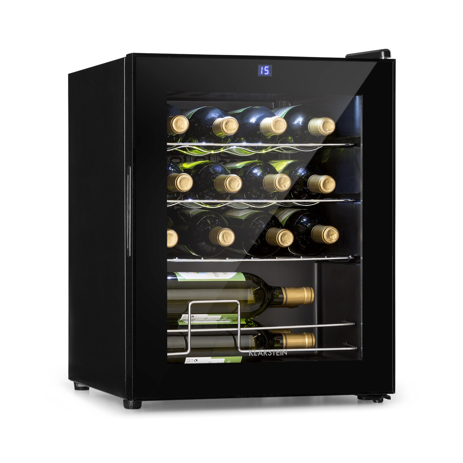Shiraz 16 Uno Weink&uuml;hlschrank 42l Touch-Bedienfeld 131W 5-18&deg;C Schwarz 16 Flaschen 1 K&uuml;hlzone - Bild 1