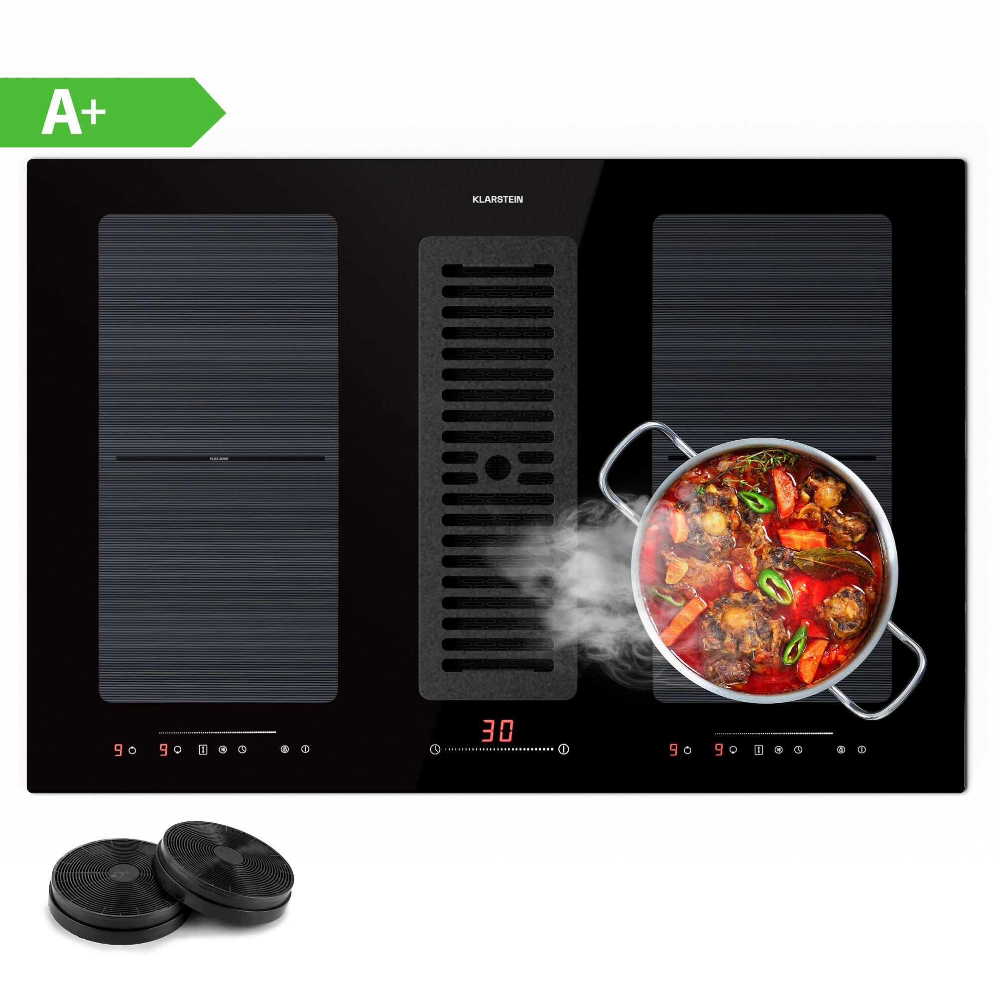 Full House 77 Down Air System Induktionsherd + Dunstabzugshaube 477 m&sup3;/h EEC A - Bild 1