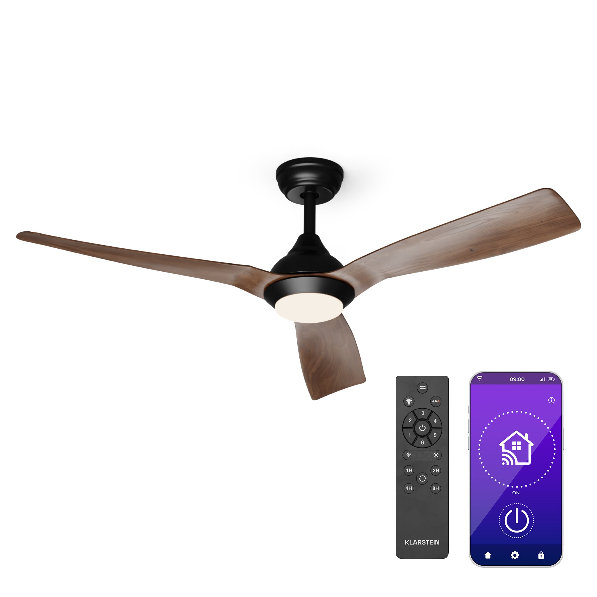 Fiji Flow 2-in-1-Deckenventilator 132 cm LED Fernbedienung App-Steuerung 2 Laufrichtungen dimmbar - Bild 1