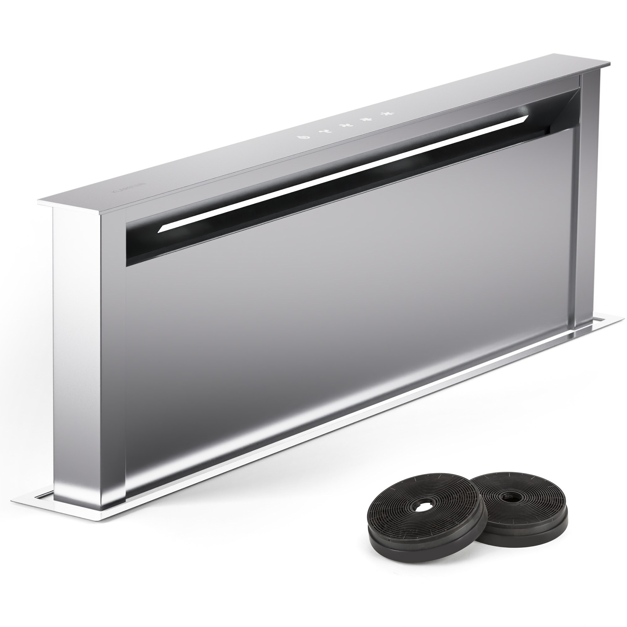 Royal Flush Eco 90 Dunstabzugshaube 90 cm 604 m&sup3;/h EEK A++ inkl. Aktivkohlefiltern Edelstahl stainless_steel - Bild 1