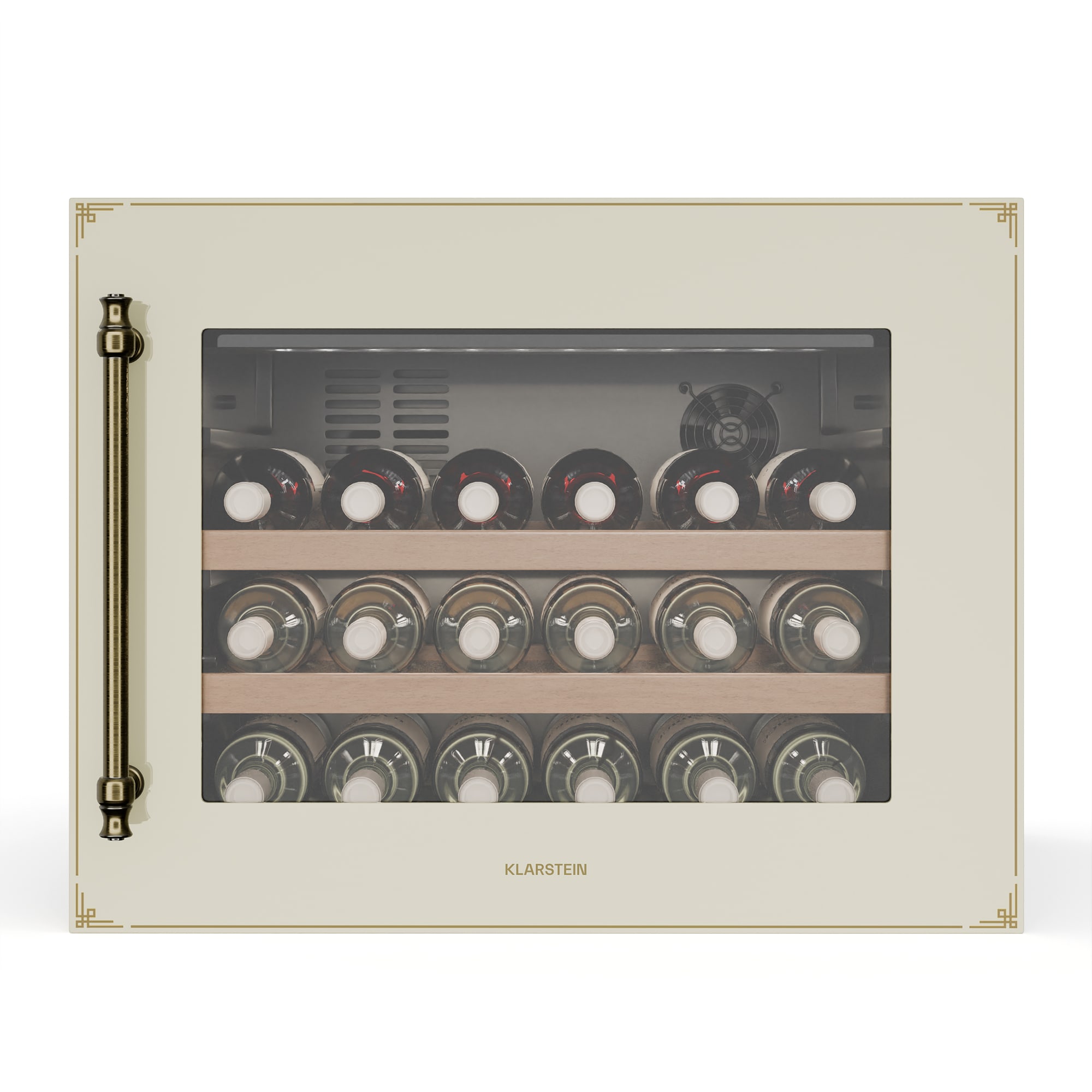 Vinsider Victoria 28 Weink&uuml;hlschrank | 28 Flaschen | Touch | UV-Schutz | LED | leise | 2 Regale Creme 38 Flaschen 1 K&uuml;hlzone - Bild 1