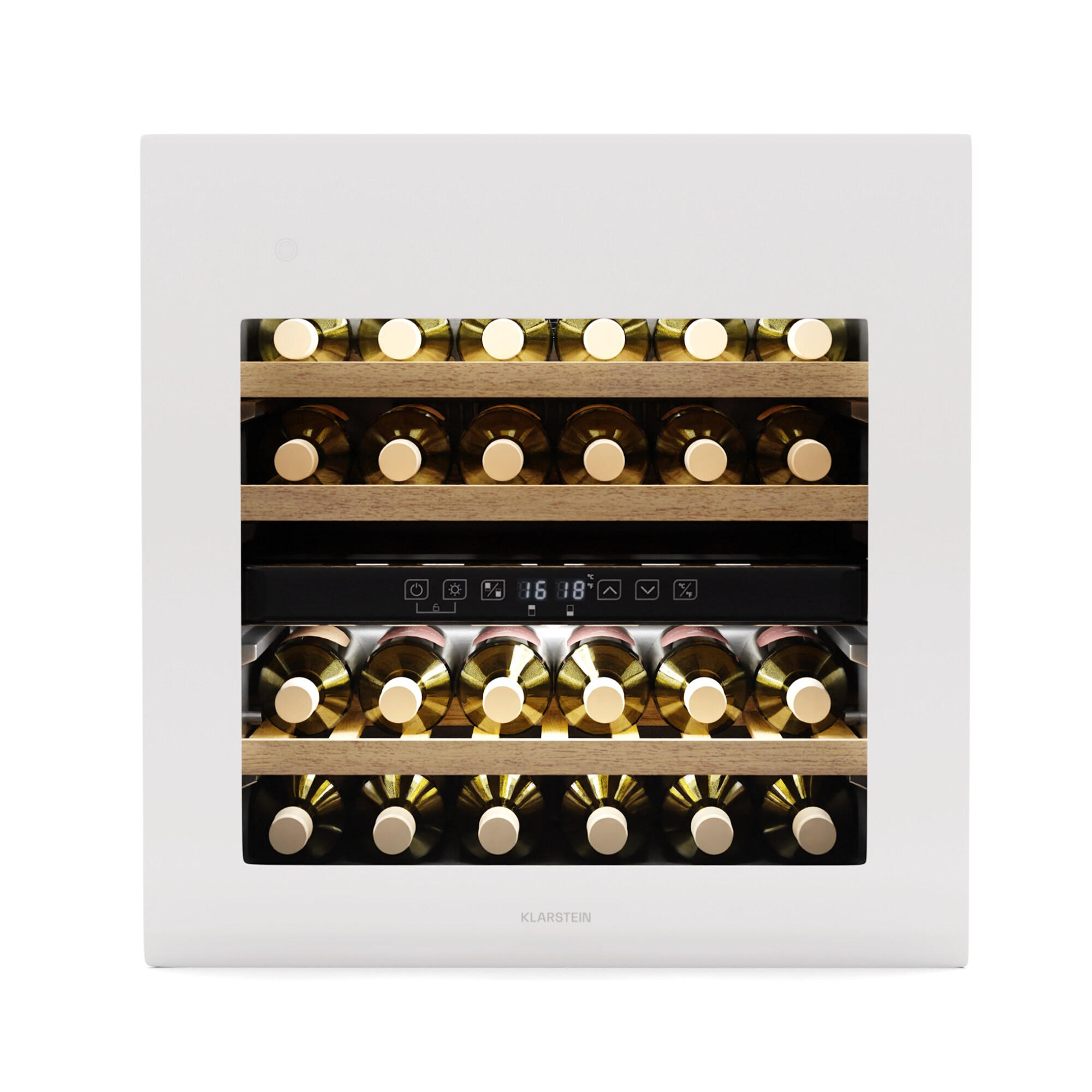 Rhone 36 Duo Weink&uuml;hlschrank | 36 Flaschen | LED-Steuerung | Push-to-Open | leise Wei&szlig; 36 Flaschen 2 K&uuml;hlzonen - Bild 1