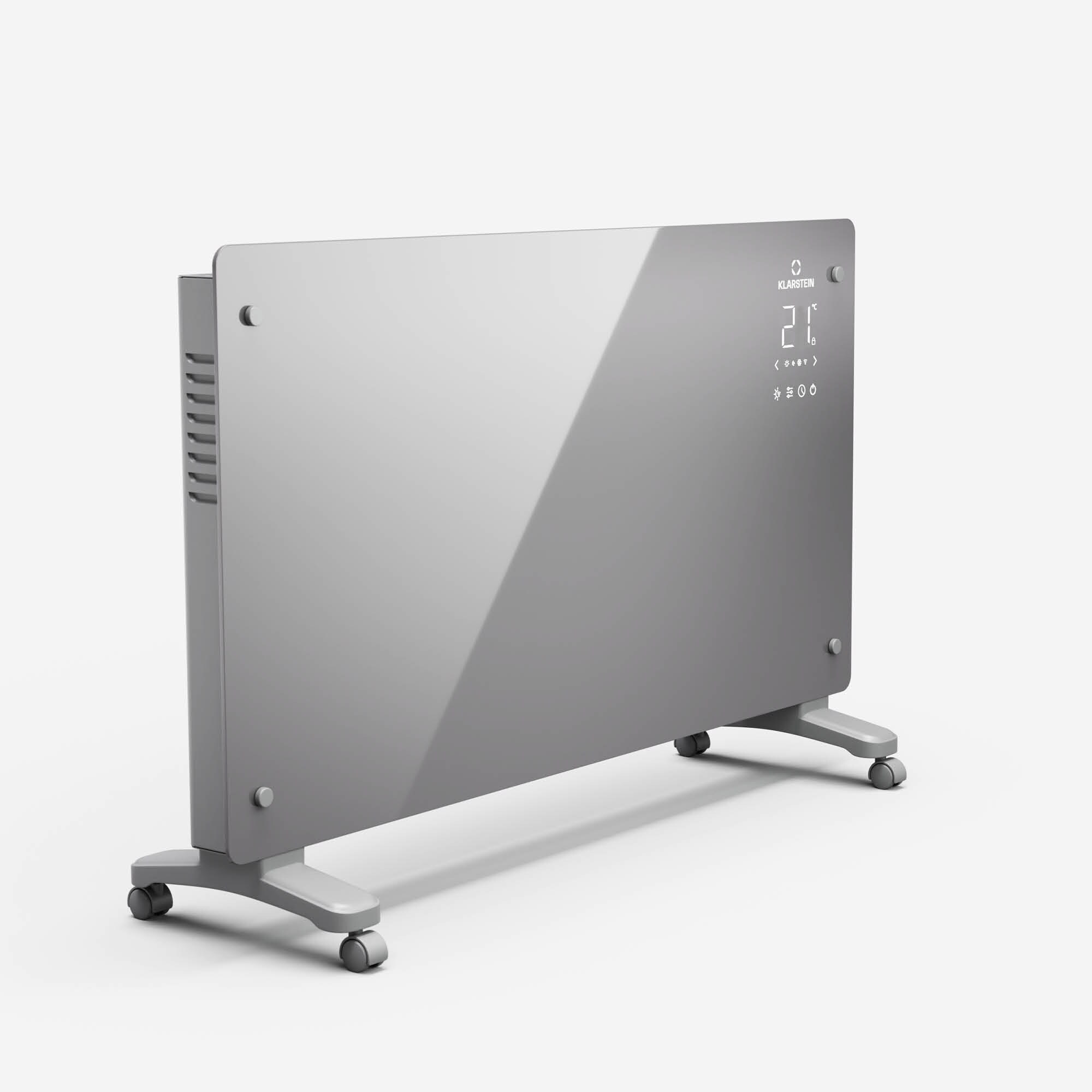 Bansin Crystal Smart Konvektor 2500 | 2500 W | App | 5- 50 &deg;C | LED-Anzeige | Touch-Display Grau 2500 W - Bild 1