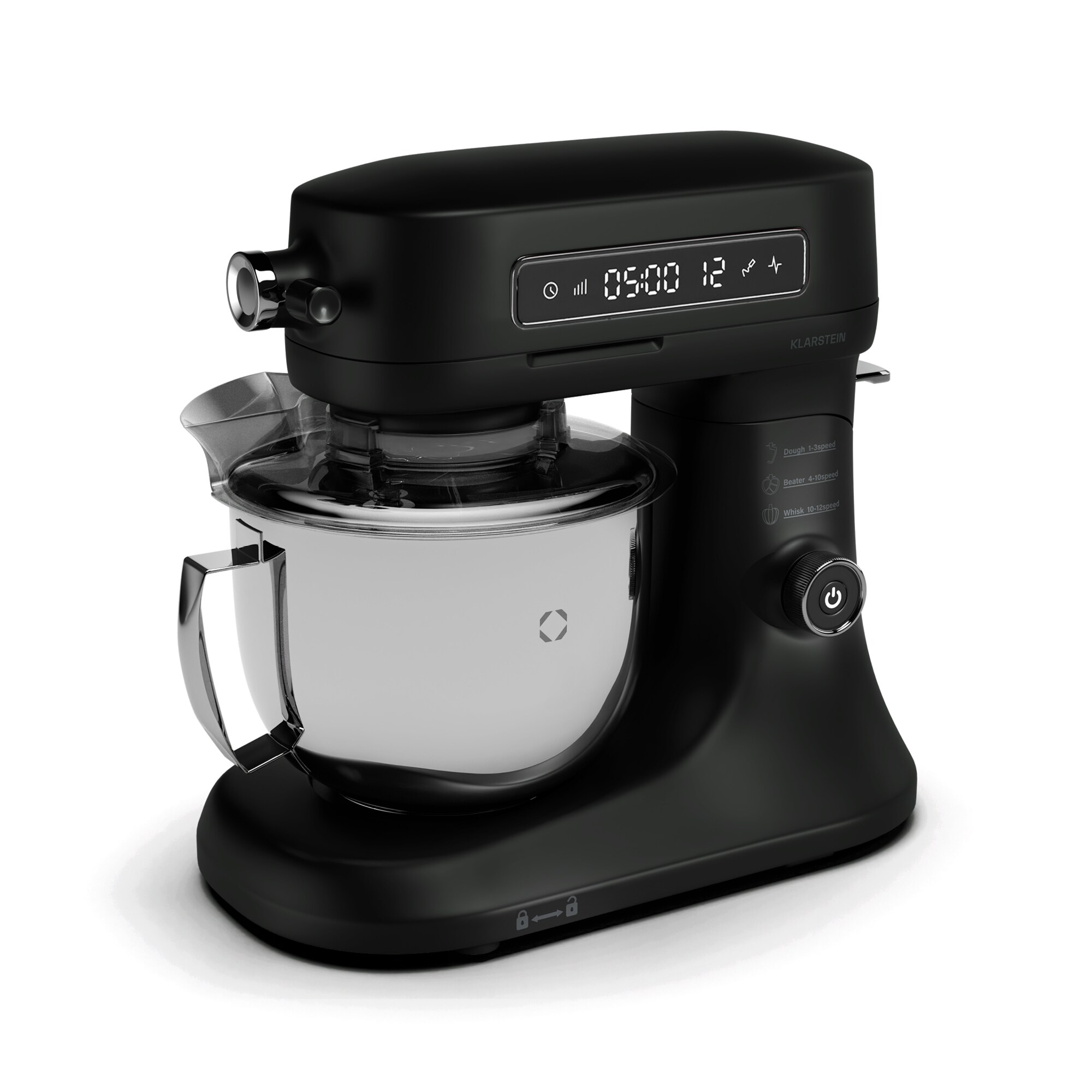 Chiara K&uuml;chenmaschine | 1600 Watt | 12 Stufen | Edelstahlsch&uuml;ssel | LCD-Display | inkl. Zubeh&ouml;r Schwarz - Bild 1
