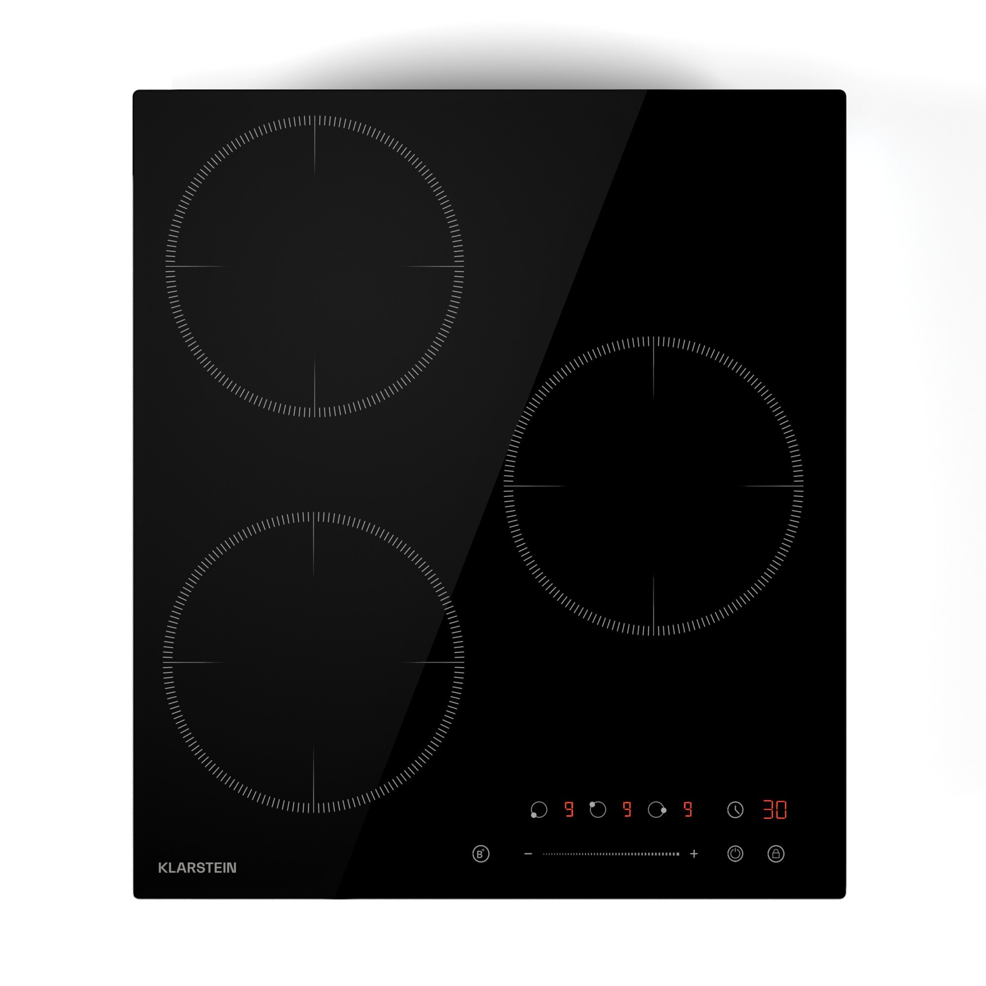 Delicatessa Induktionskochfeld | 45 cm | 6600 W | 3 Kochfelder | Slider-Control | Boost Schwarz - Bild 1