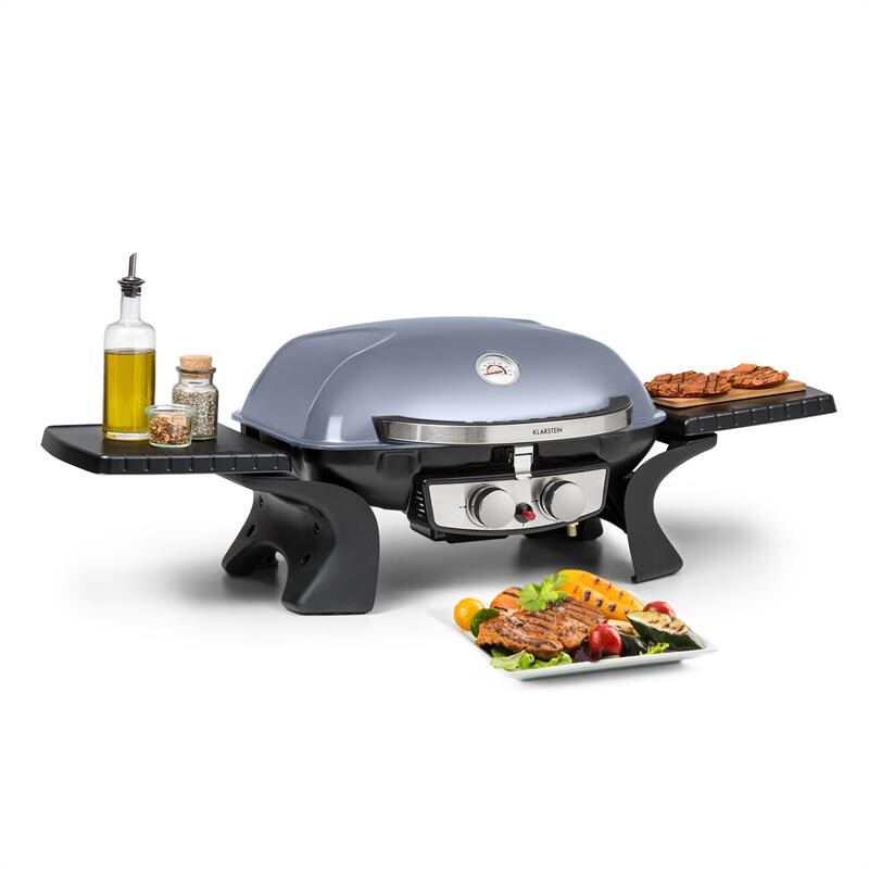 Parforce Duo Gasgrill 2 Brenner 4,4kW 15000BTU 300°C grau Grau