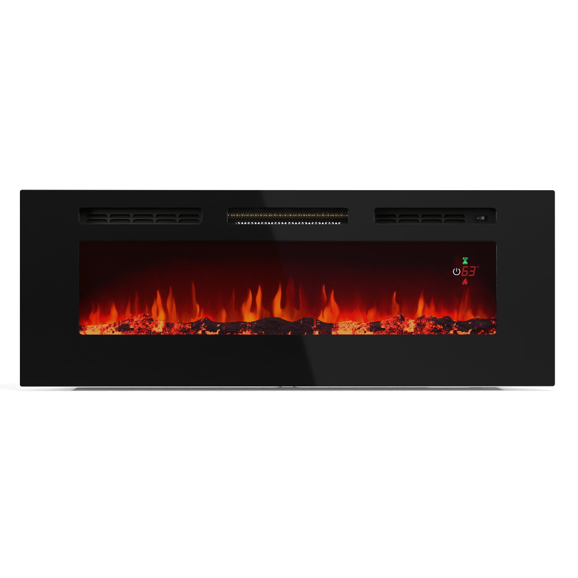 Galeras Smart Elektrokamin | 2 Heizstufen | 16 &ndash; 30&deg; | LED-Flammenillusion | IOT-f&auml;hig Schwarz 127 x 47 x 13 cm - Bild 1
