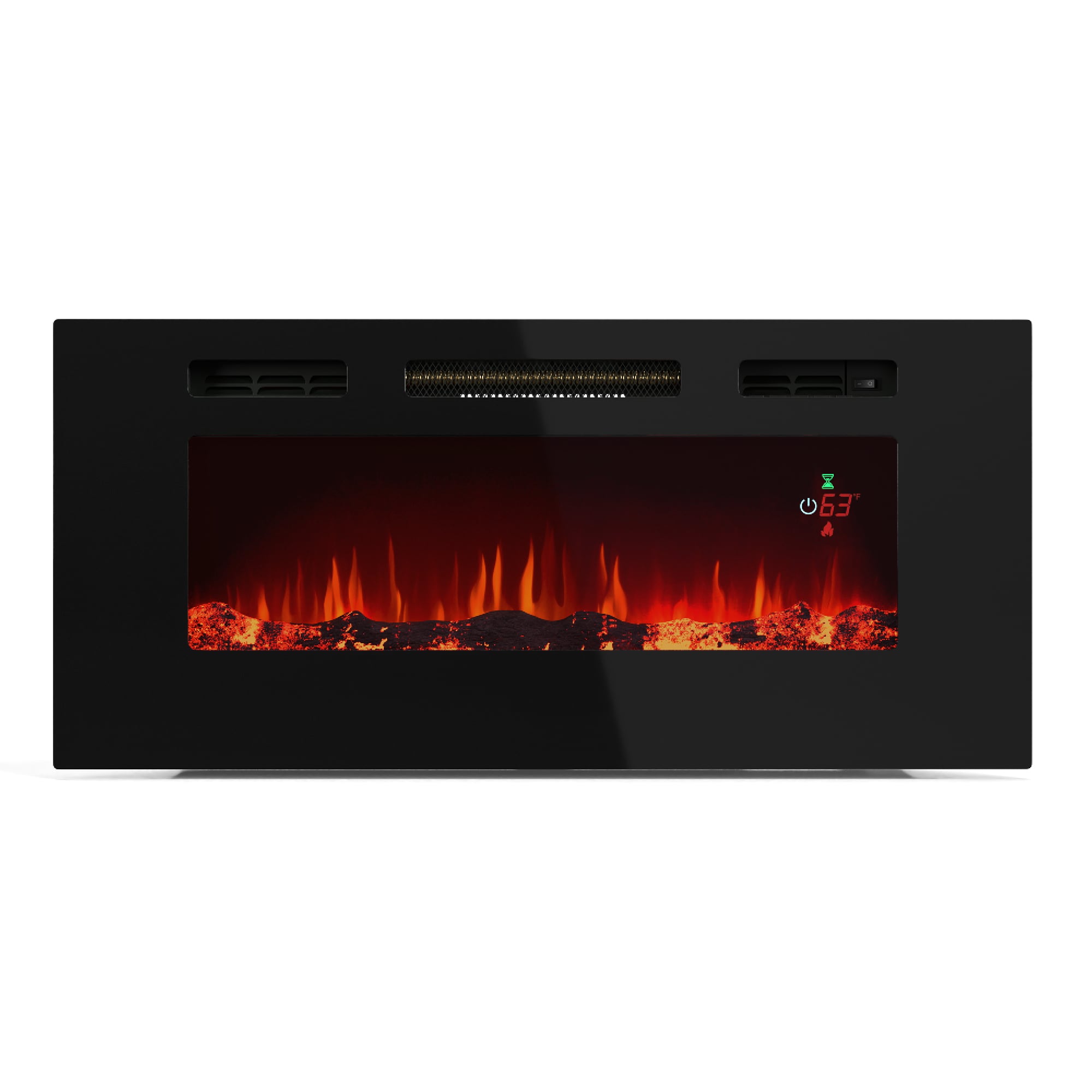 Galeras Smart Elektrokamin | 2 Heizstufen | 16 &ndash; 30&deg;| LED-Flammenillusion | IOT-f&auml;hig Schwarz 102 x 47 x 13 cm - Bild 1