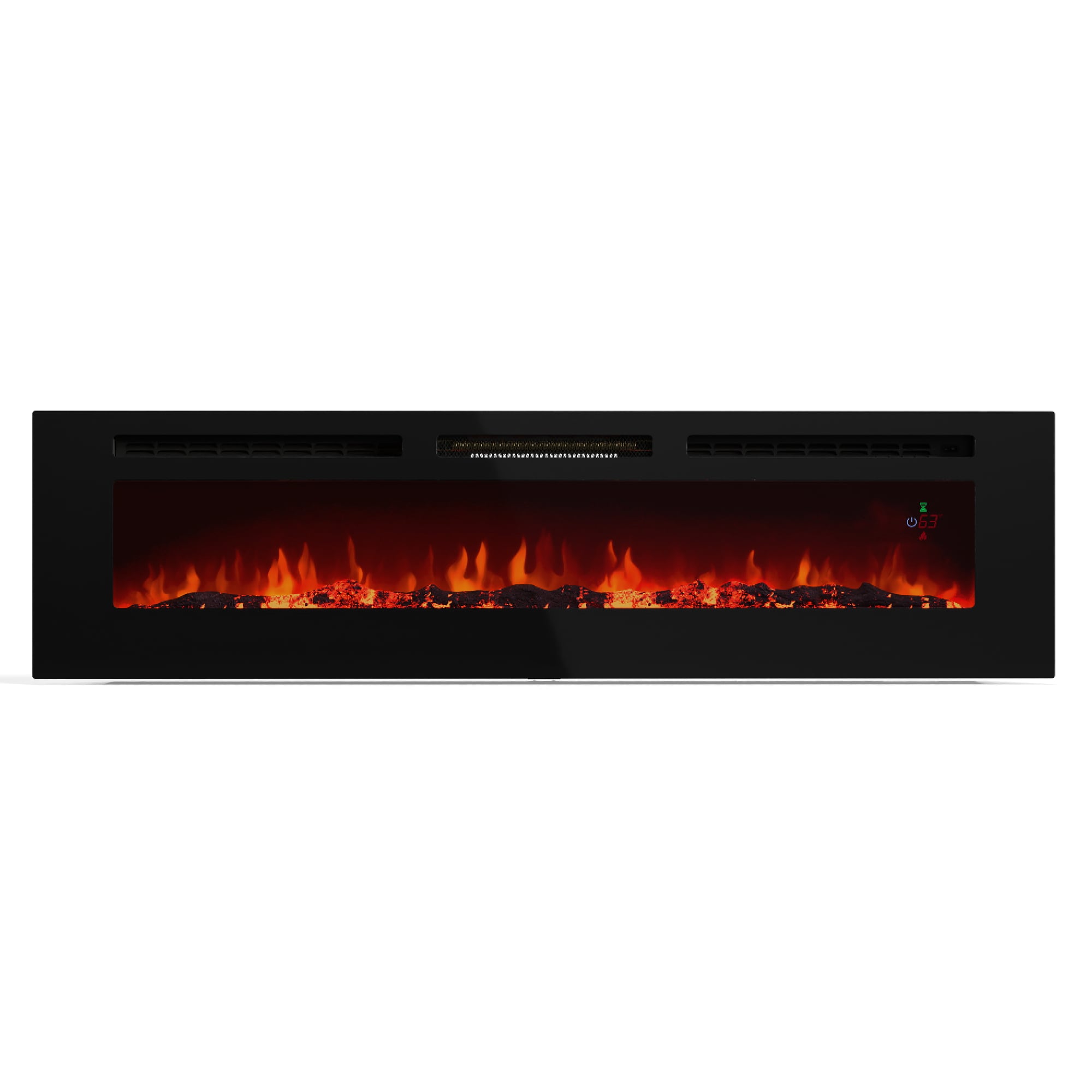 Galeras Smart Elektrokamin | 2 Heizstufen | 16 &ndash; 30&deg; | LED-Flammenillusion | IOT-f&auml;hig Schwarz 178 x 47 x 13 cm - Bild 1