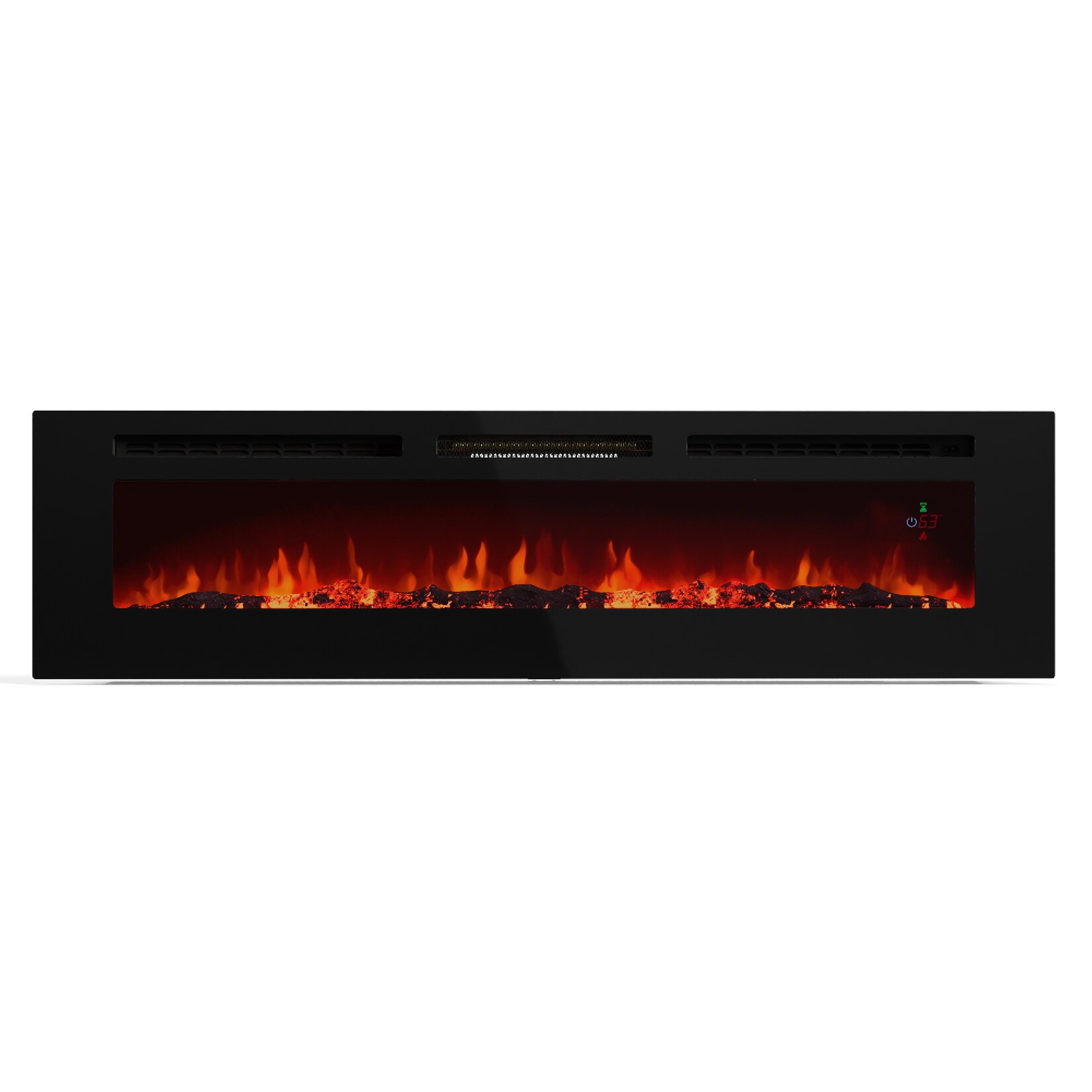 Galeras Smart Elektrokamin 2 Heizstufen 16 – 30° LED-Flammenillusion IOT-fähig Schwarz 178 x 47 x 13 cm